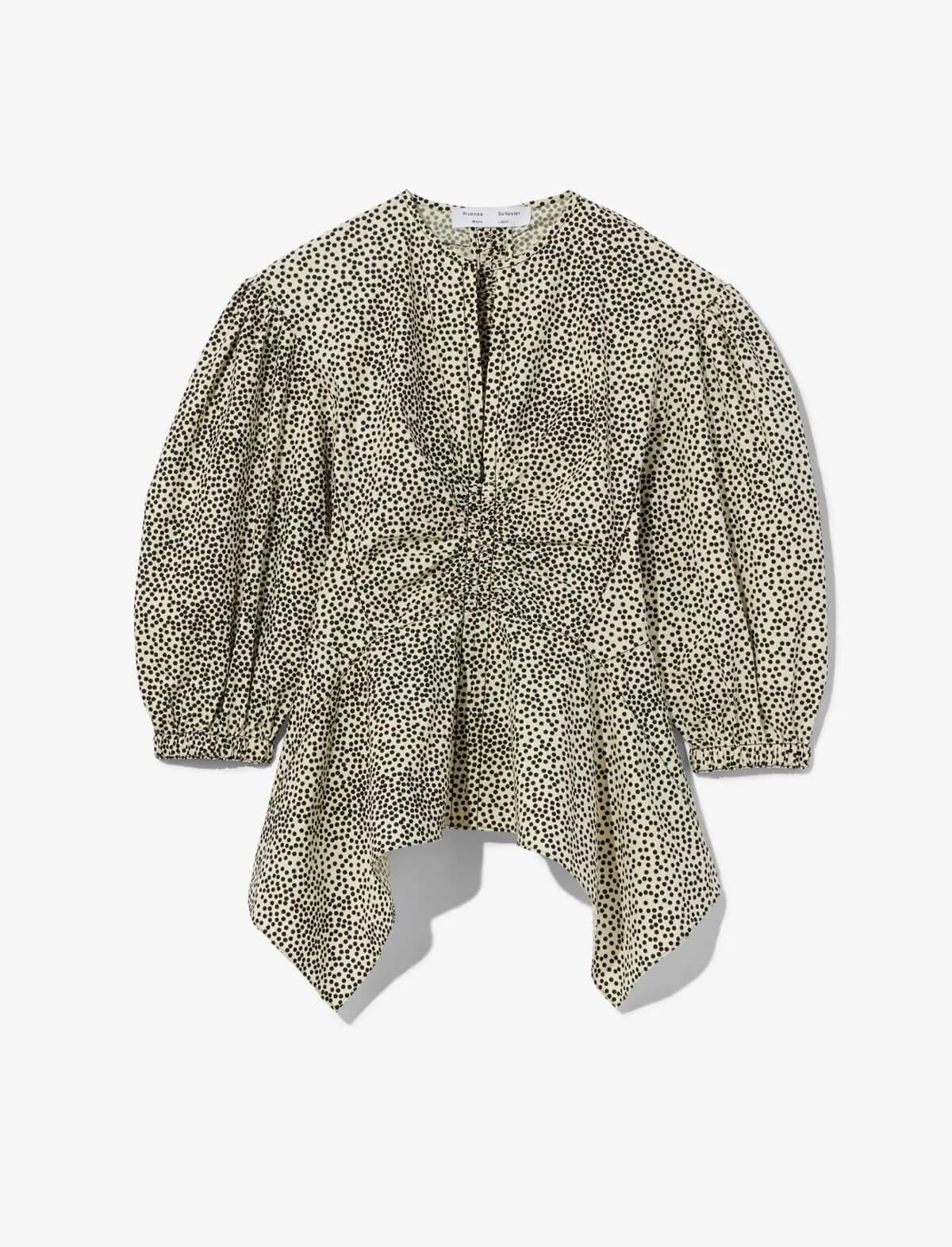 PROENZA SCHOULER WHITE LABEL Peplum Blouse In Dotted Print | CLOSET Singapore