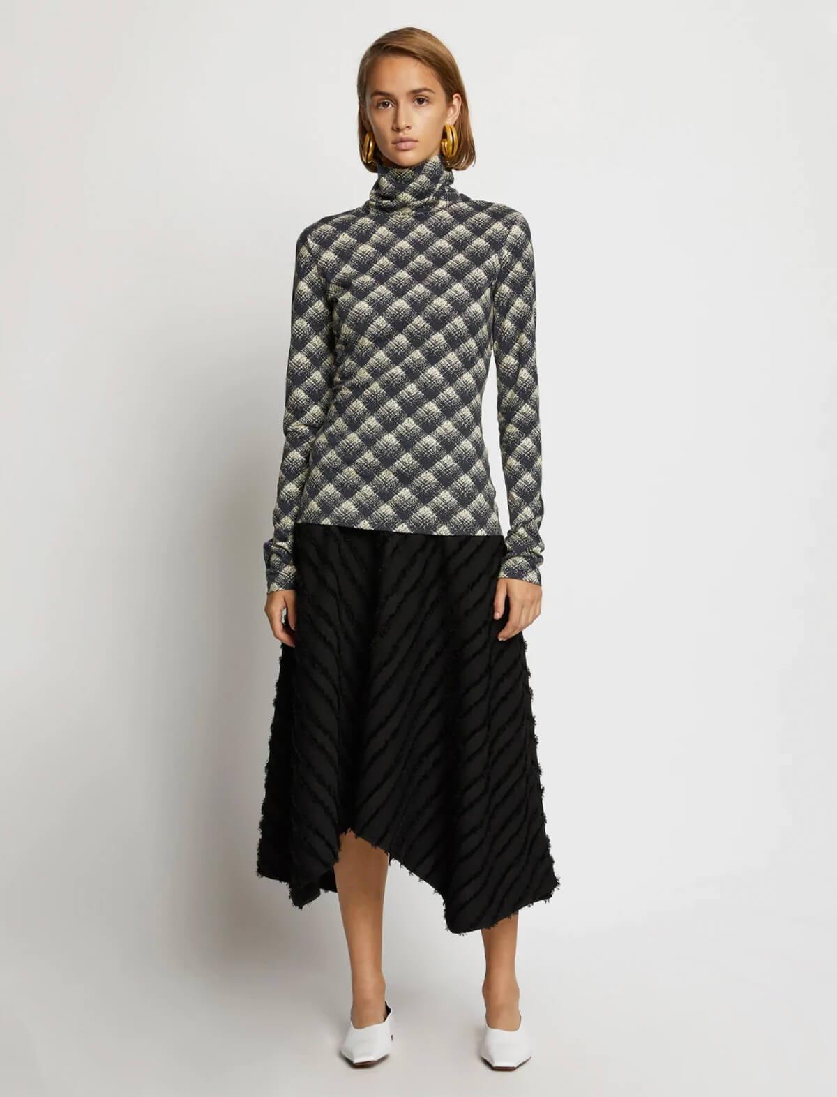 PROENZA SCHOULER WHITE LABEL Midi Skirt in Black | CLOSET Singapore