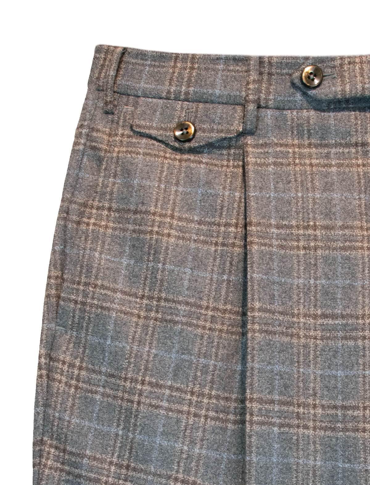 PT TORINO Gentleman Fit Pants In Brown Gray Check | CLOSET Singapore