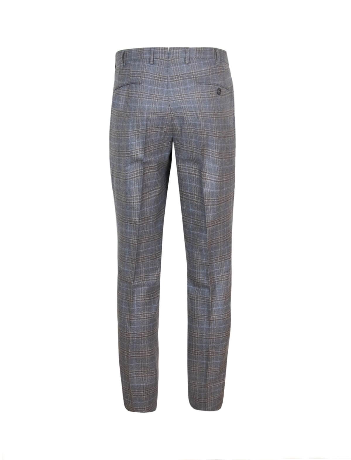 PT TORINO Gentleman Fit Pants In Brown Gray Check | CLOSET Singapore