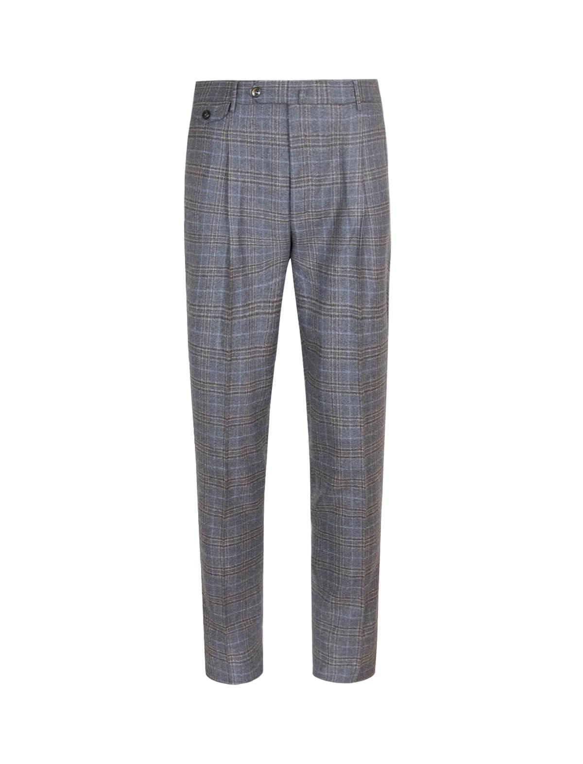PT TORINO Gentleman Fit Pants In Brown Gray Check | CLOSET Singapore