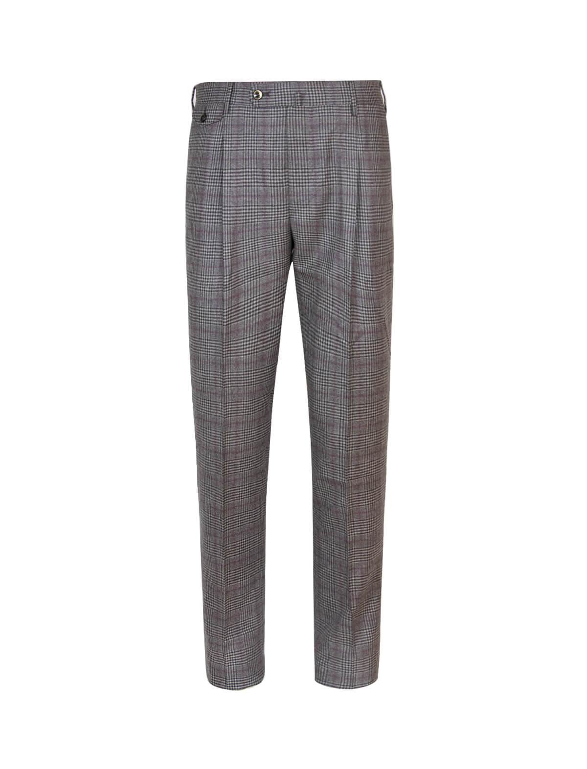 PT TORINO Gentleman Fit Pants In Brown Red Check | CLOSET Singapore