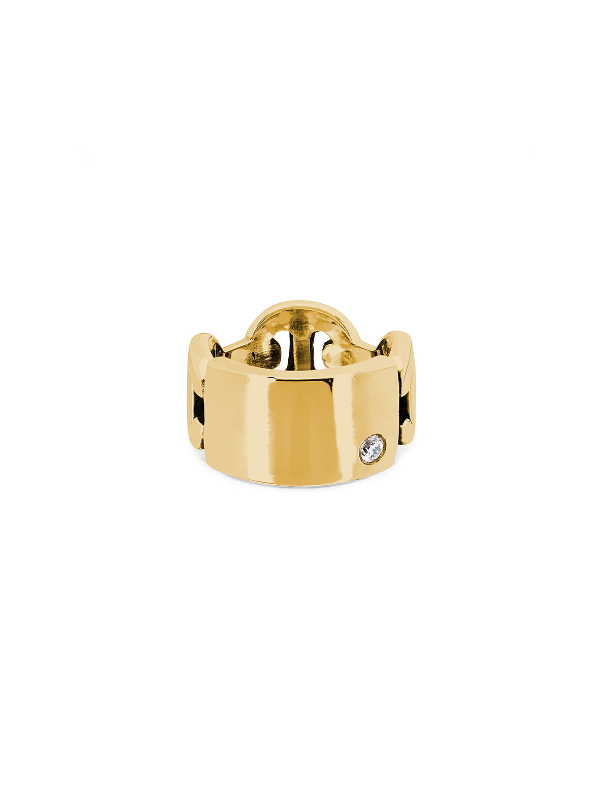 HOORSENBUHS Plate with Diamond Kiss Ring 18k Yellow Gold