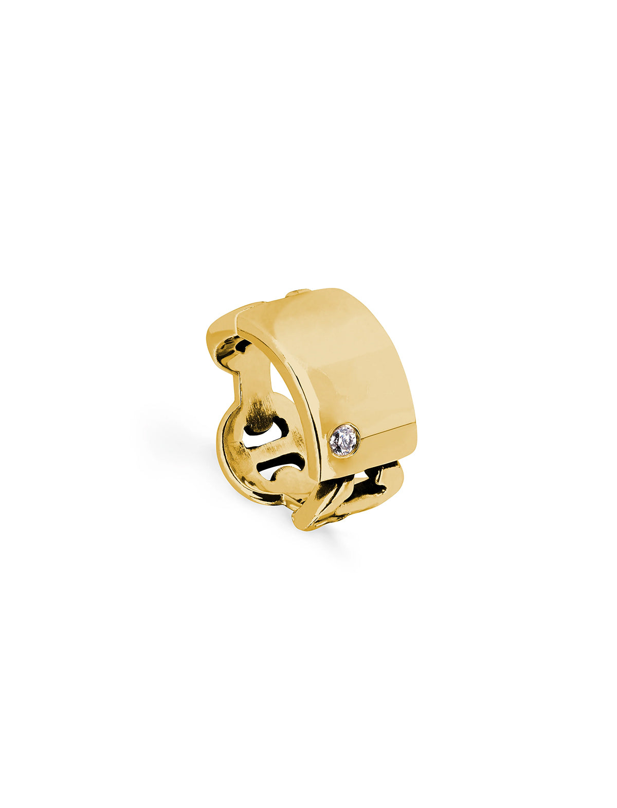 HOORSENBUHS Plate with Diamond Kiss Ring 18k Yellow Gold