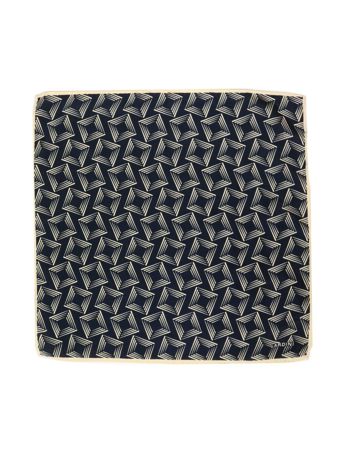 LARDINI Silk Blend Pocket Square in Geometric Print | CLOSET Singapore