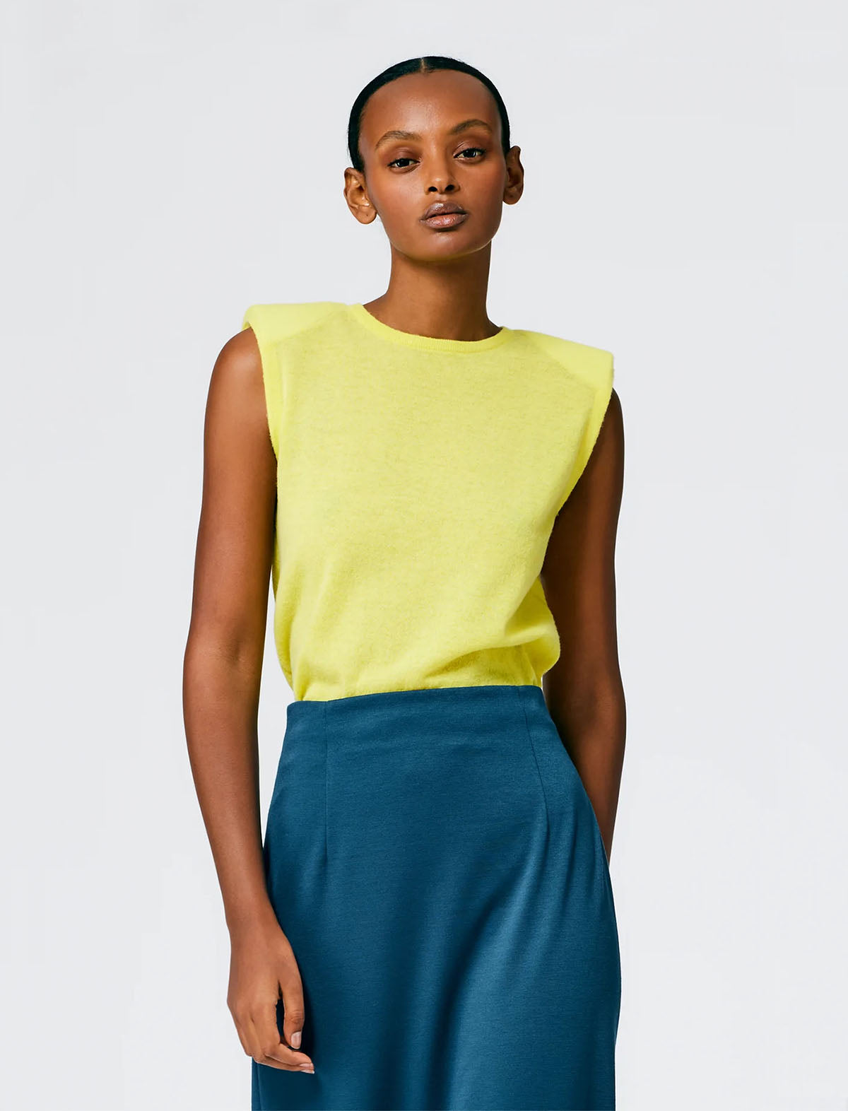 Tibi Structured Knit Pencil Skirt in Azure