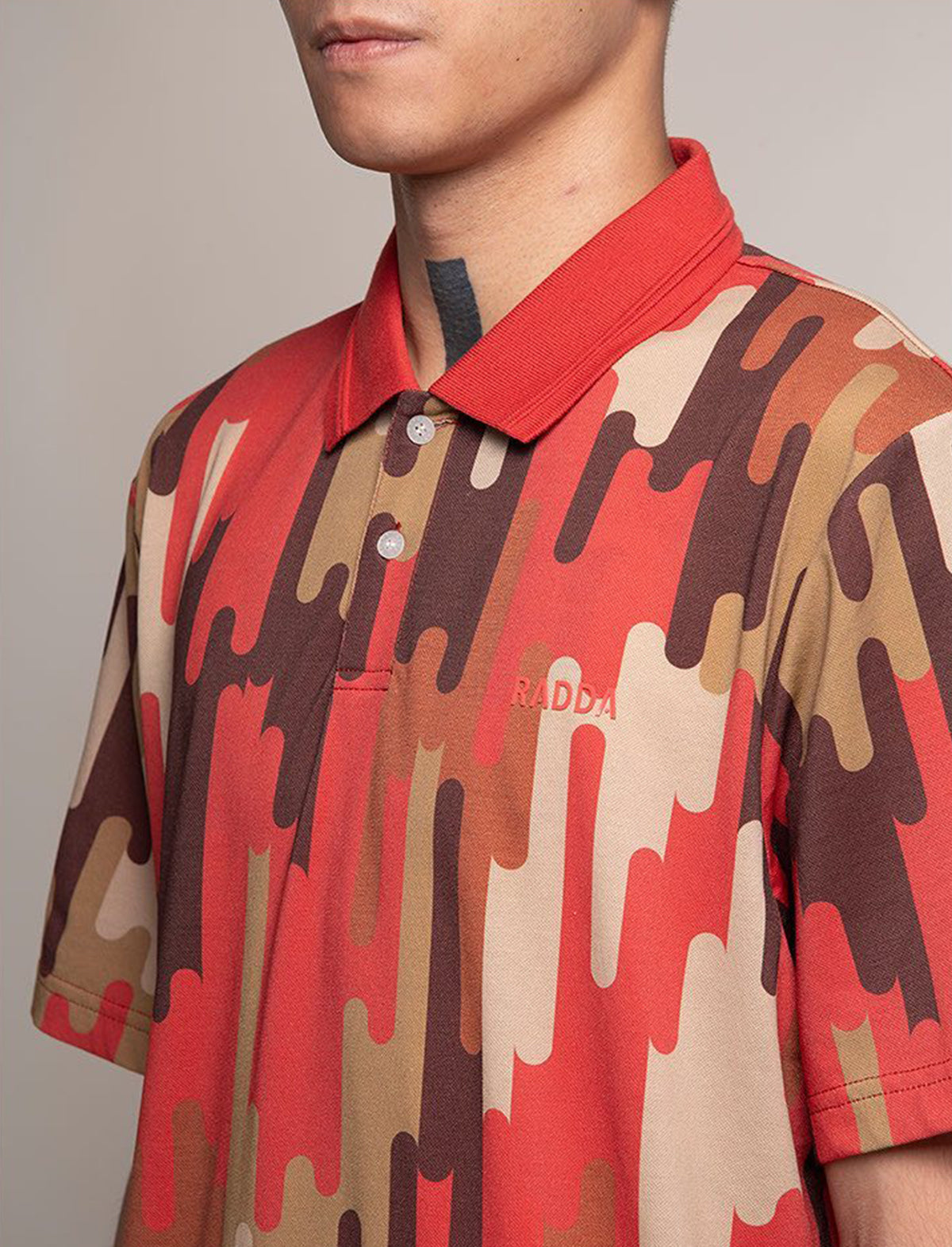 RADDA GOLF Overfiend Polo Shirt in Blood Orange