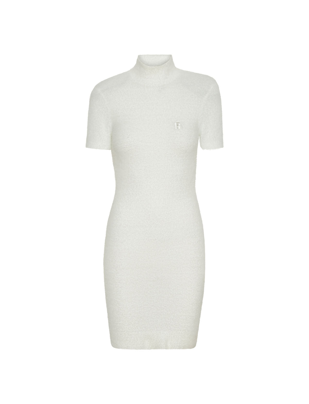 ROTATE Birger Christensen Halima SS Knit Dress in Bright White