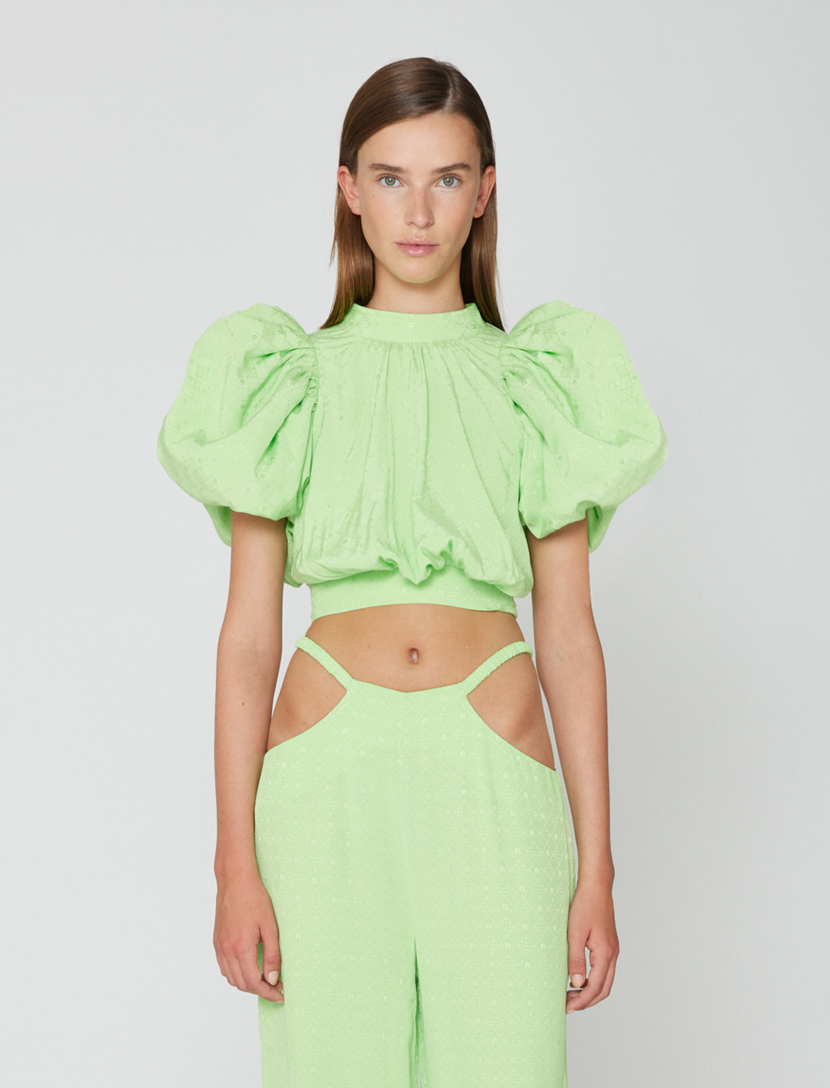 ROTATE Birger Christensen Dawn Top in Jade Lime