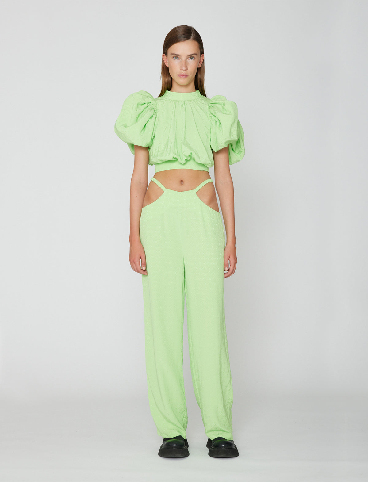 ROTATE Birger Christensen Dawn Top in Jade Lime