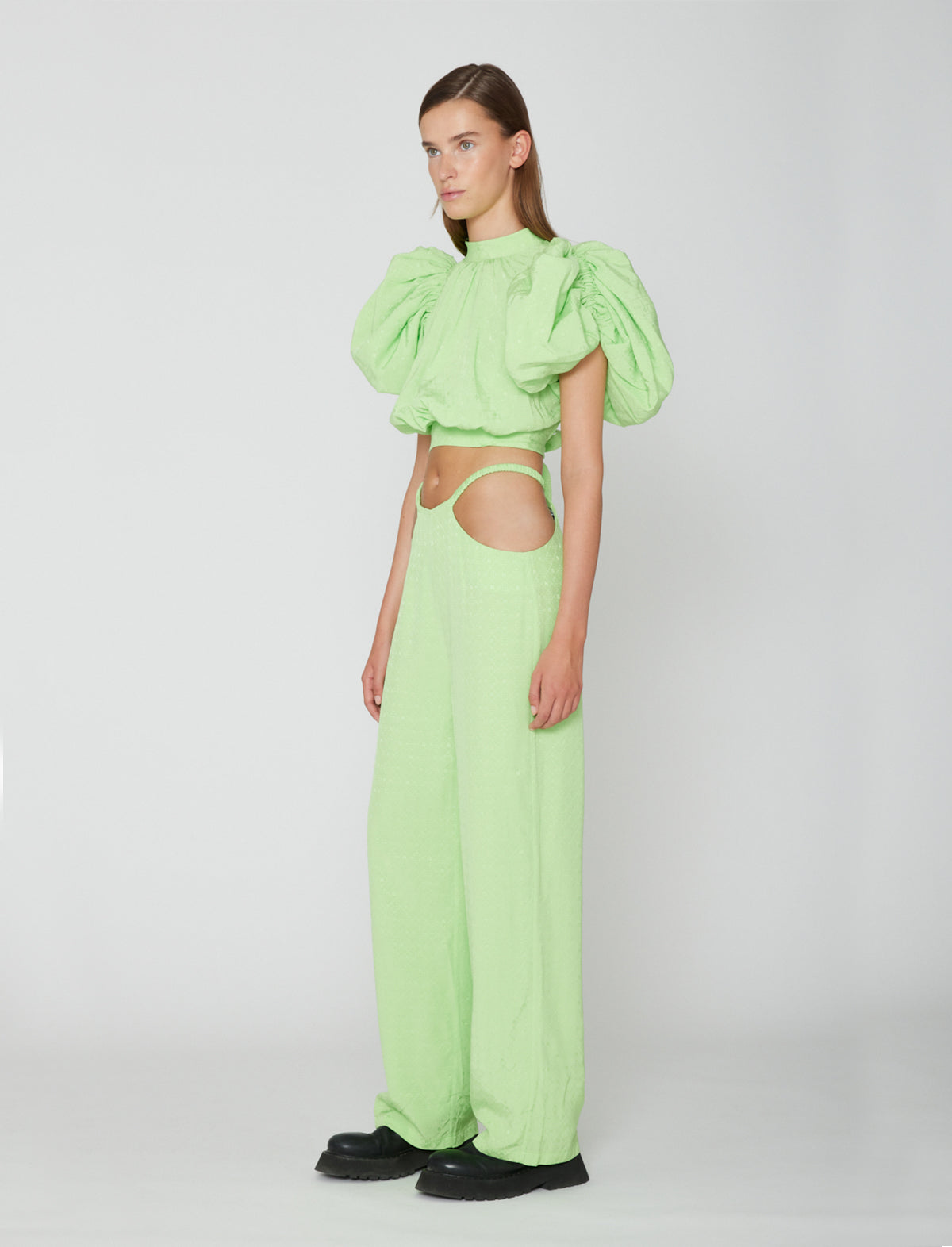 ROTATE Birger Christensen Dawn Top in Jade Lime