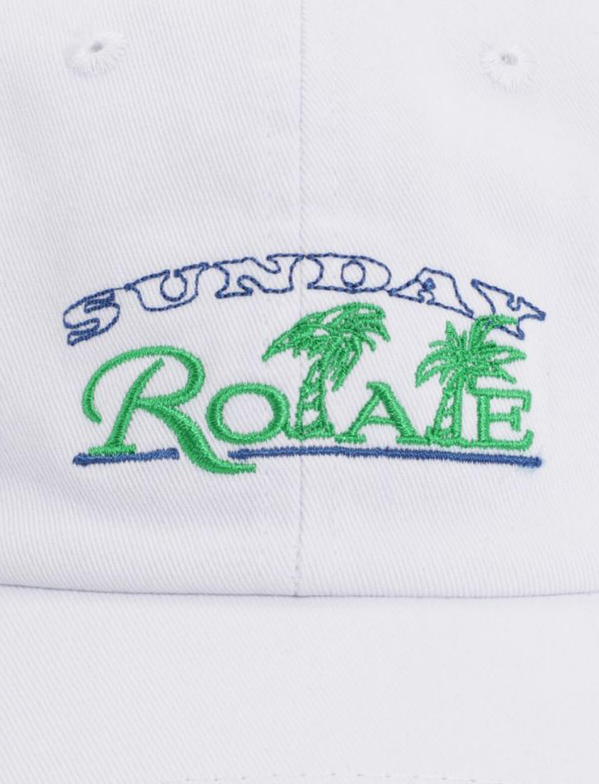 ROTATE Sunday 4 Cap In Bright White with Beach Print