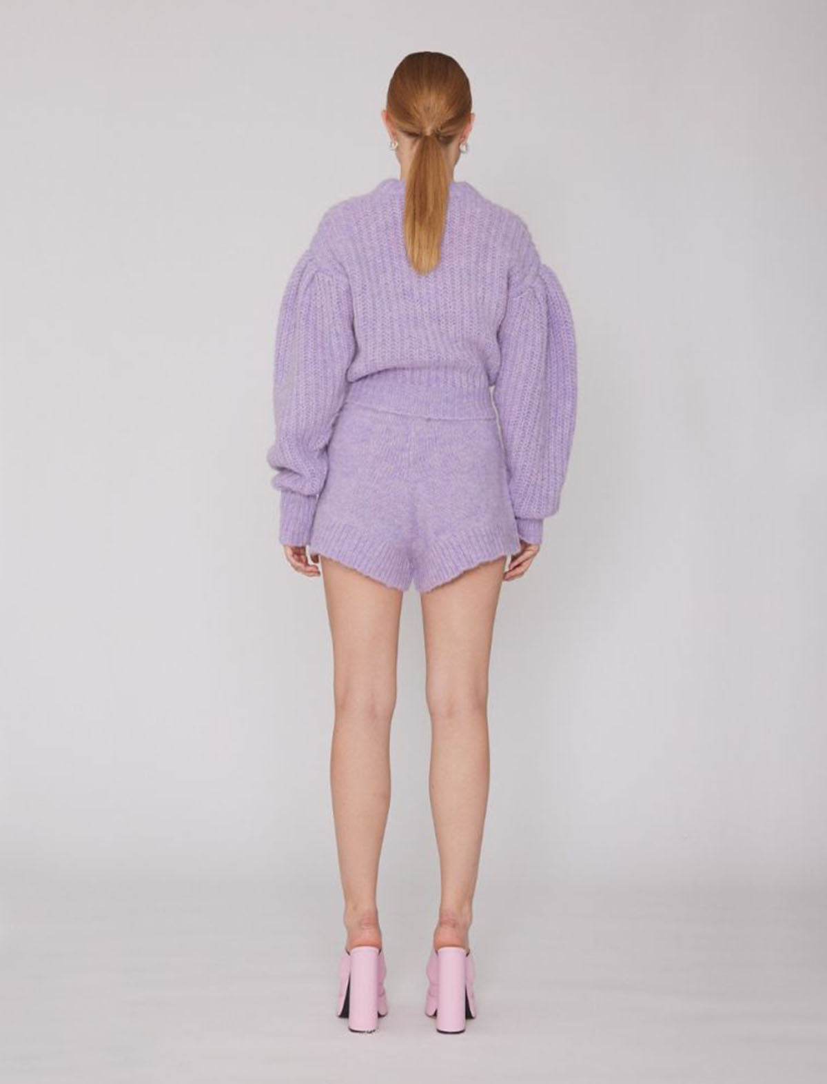 ROTATE Birger Christensen Susanna Knit Shorts In Heirloom Lilac