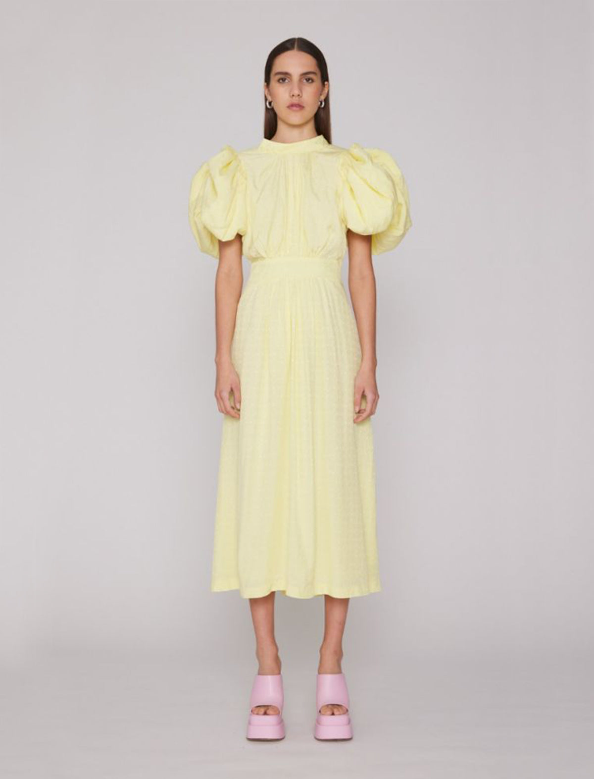 ROTATE Birger Christensen Noon Dress In Elfin Yellow