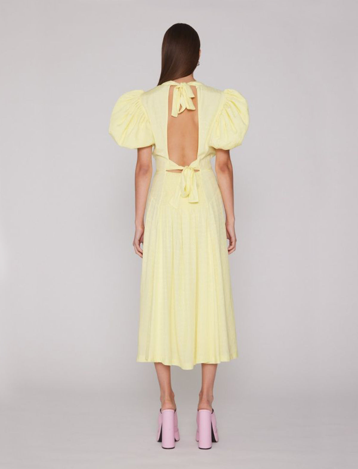 ROTATE Birger Christensen Noon Dress In Elfin Yellow