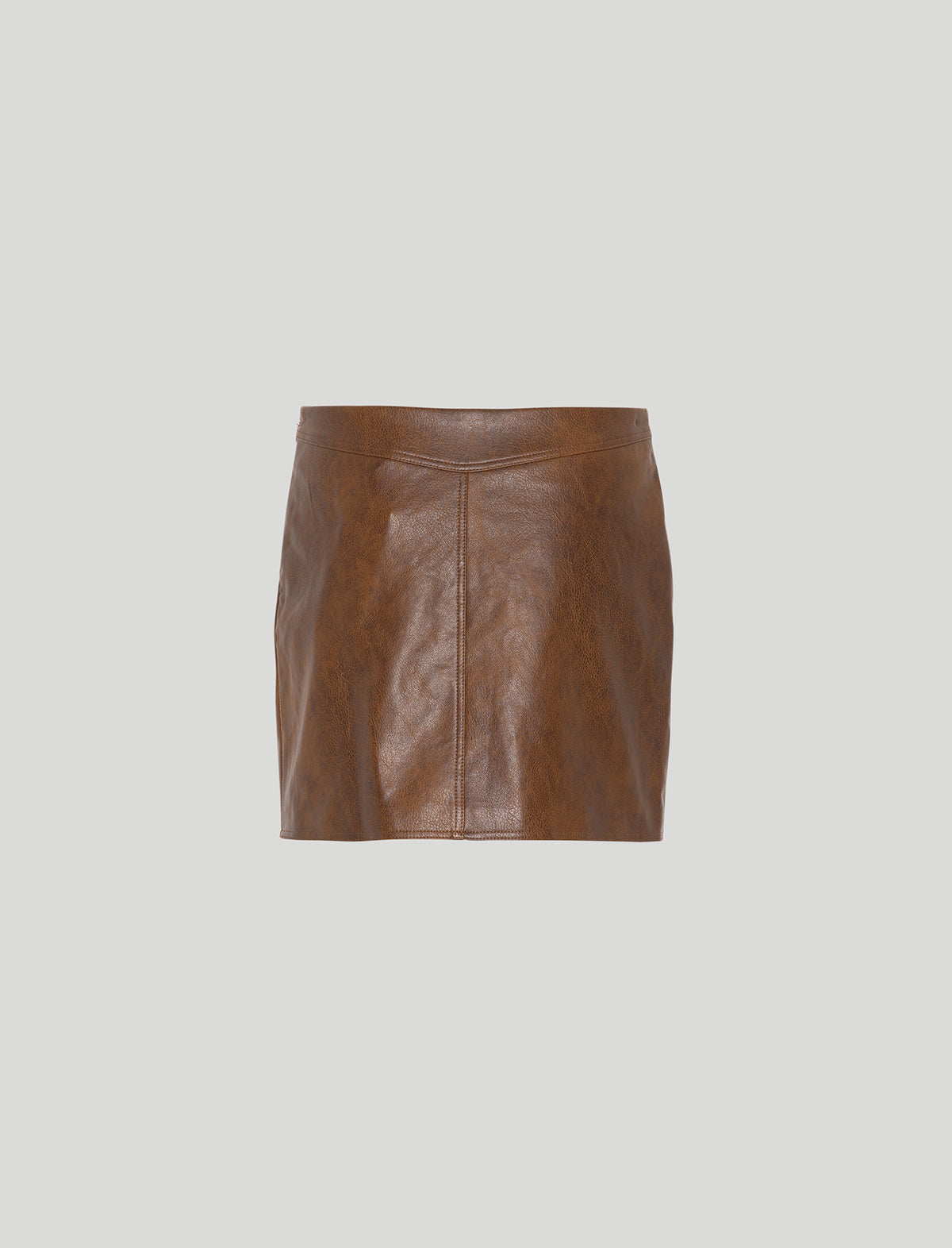 ROTATE Birger Christensen Distressed PU Skirt in Fertile Soil