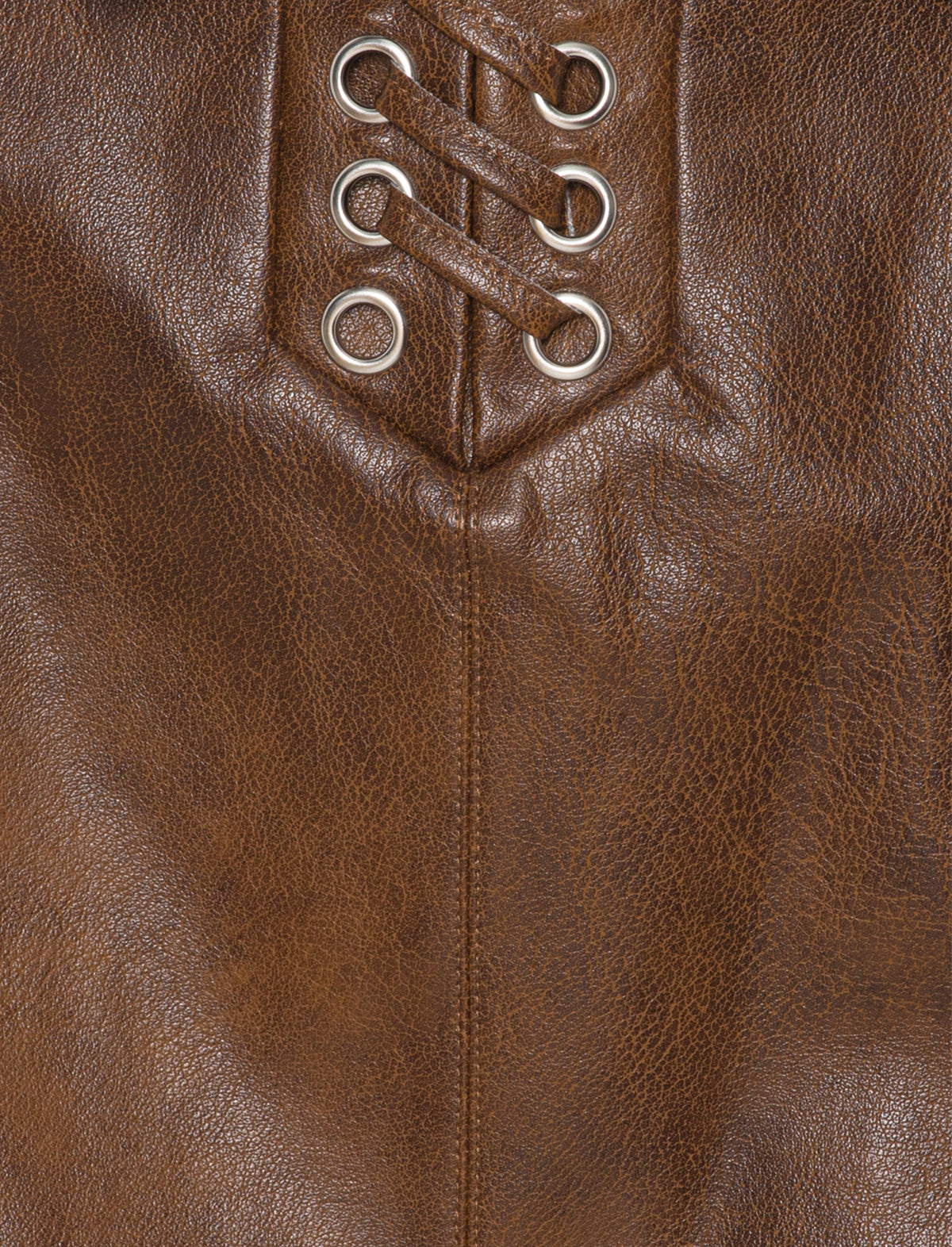 ROTATE Birger Christensen Distressed PU Skirt in Fertile Soil