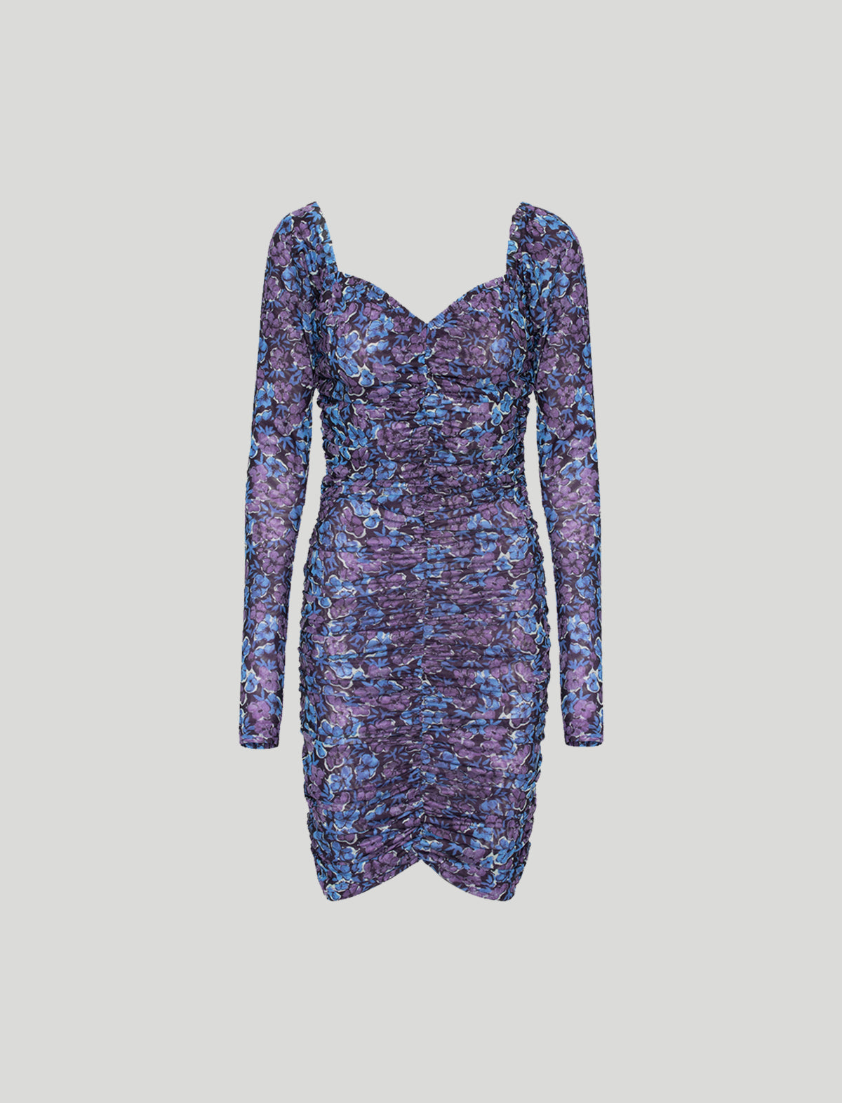 ROTATE Birger Christensen Printed Mesh Dress in Hyacinth Comb