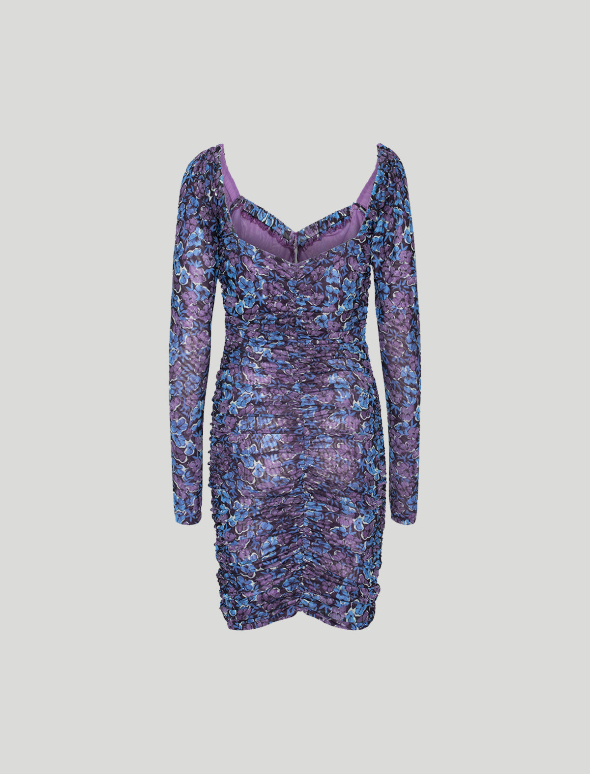 ROTATE Birger Christensen Printed Mesh Dress in Hyacinth Comb