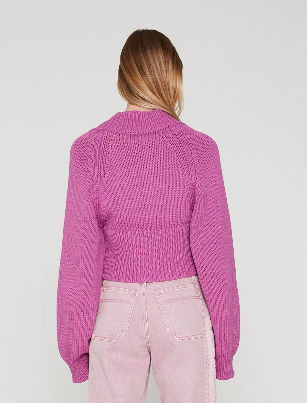 ROTATE Birger Christensen Gracelyn Knit Cardigan in Meadow Mauve