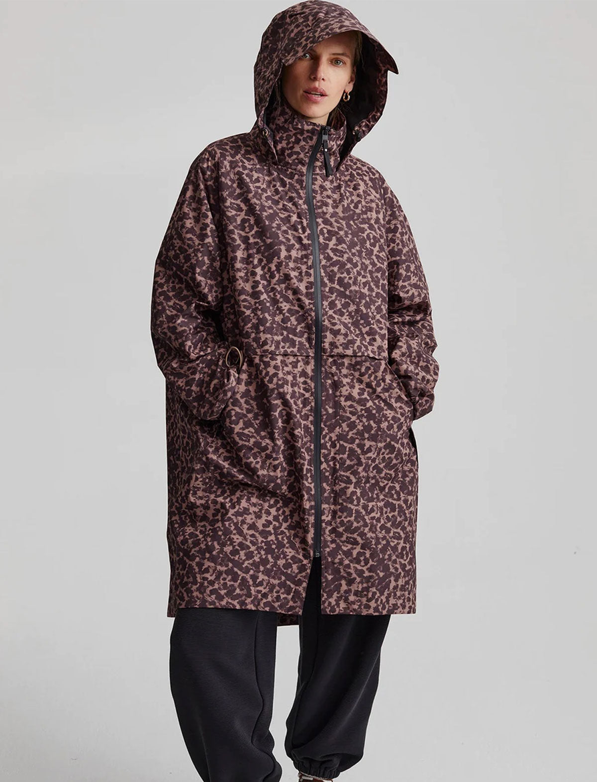 Varley Cavanagh Rain Jacket In Copper Blurred Animal