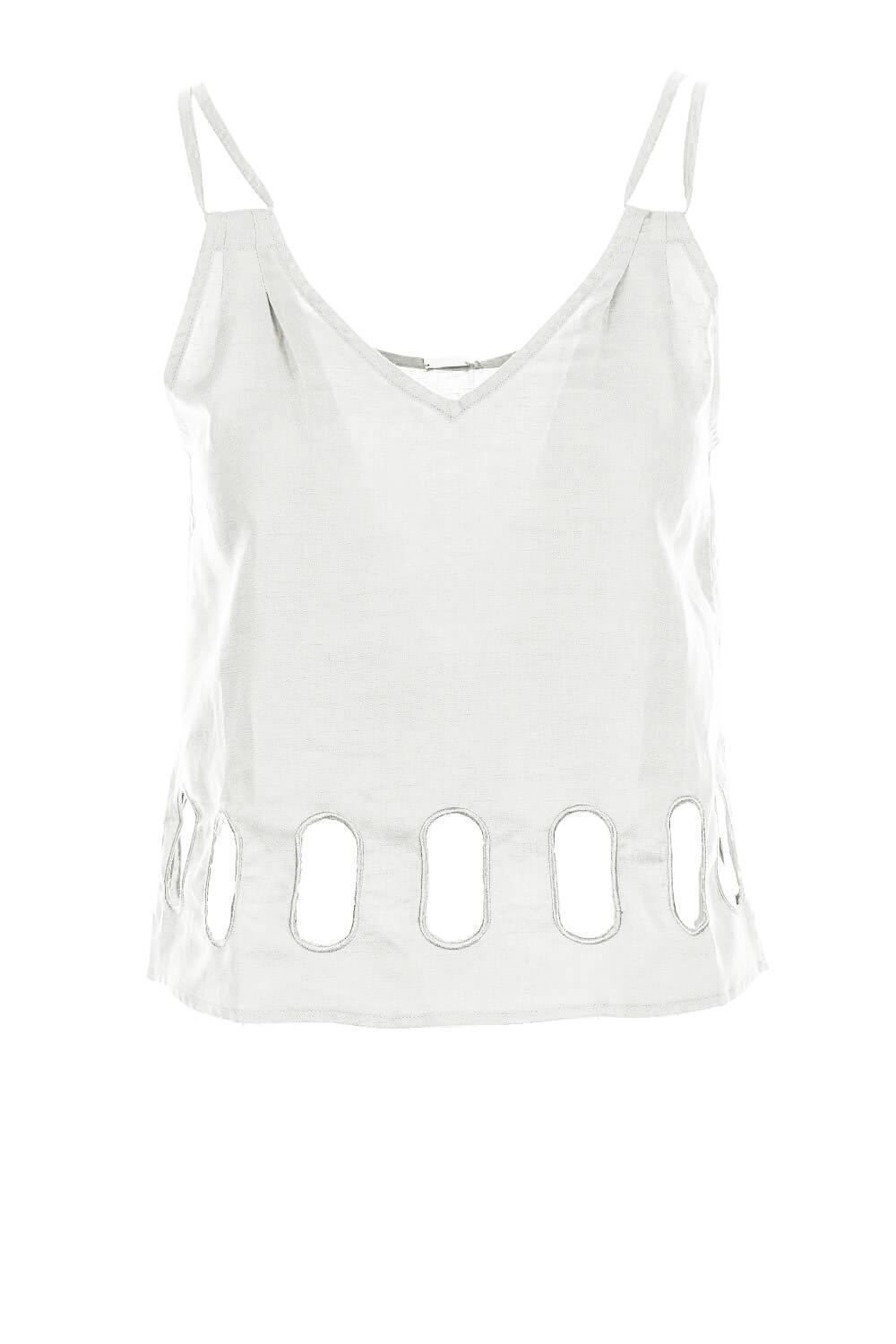 CULT GAIA Rayne Linen-Tencel Top In Dove | CLOSET Singapore
