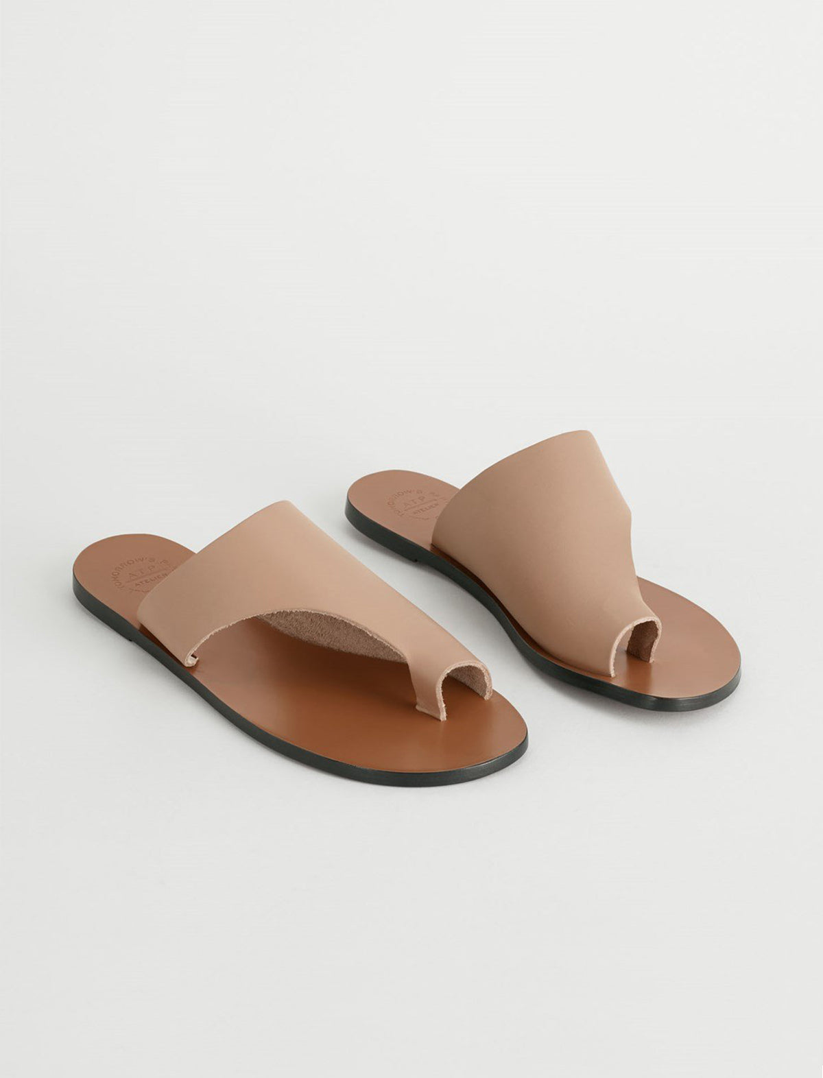 ATP Atelier Rosa Leather Sandals in Almond