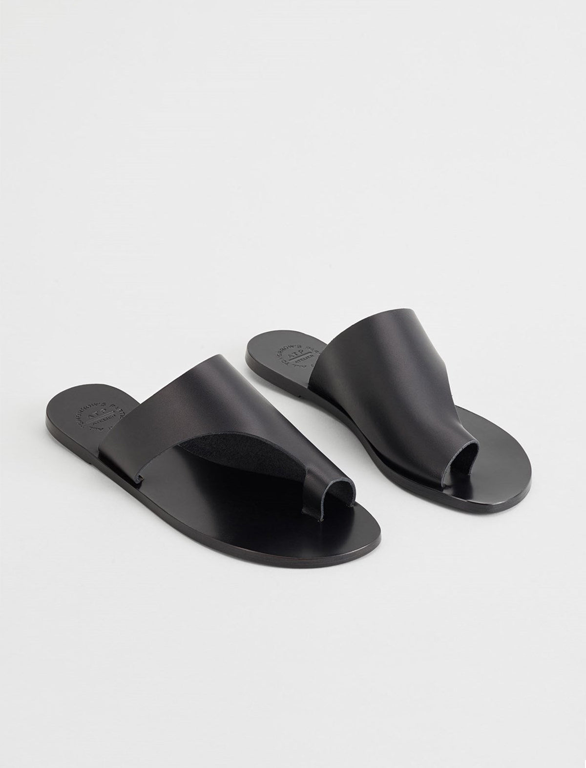ATP Atelier Rosa Leather Sandals in Black