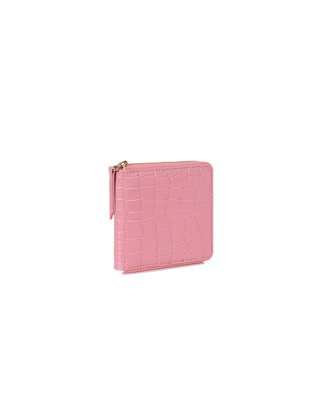 STRATHBERRY Rose Street Wallet Embossed Croc Leather in Caledonian Pink