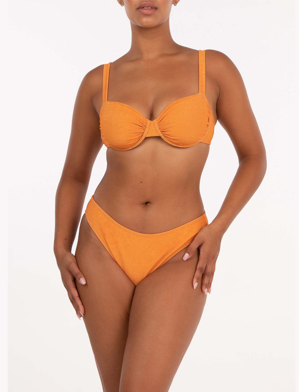 PEONY Ruched Holiday Balconette in Clementine