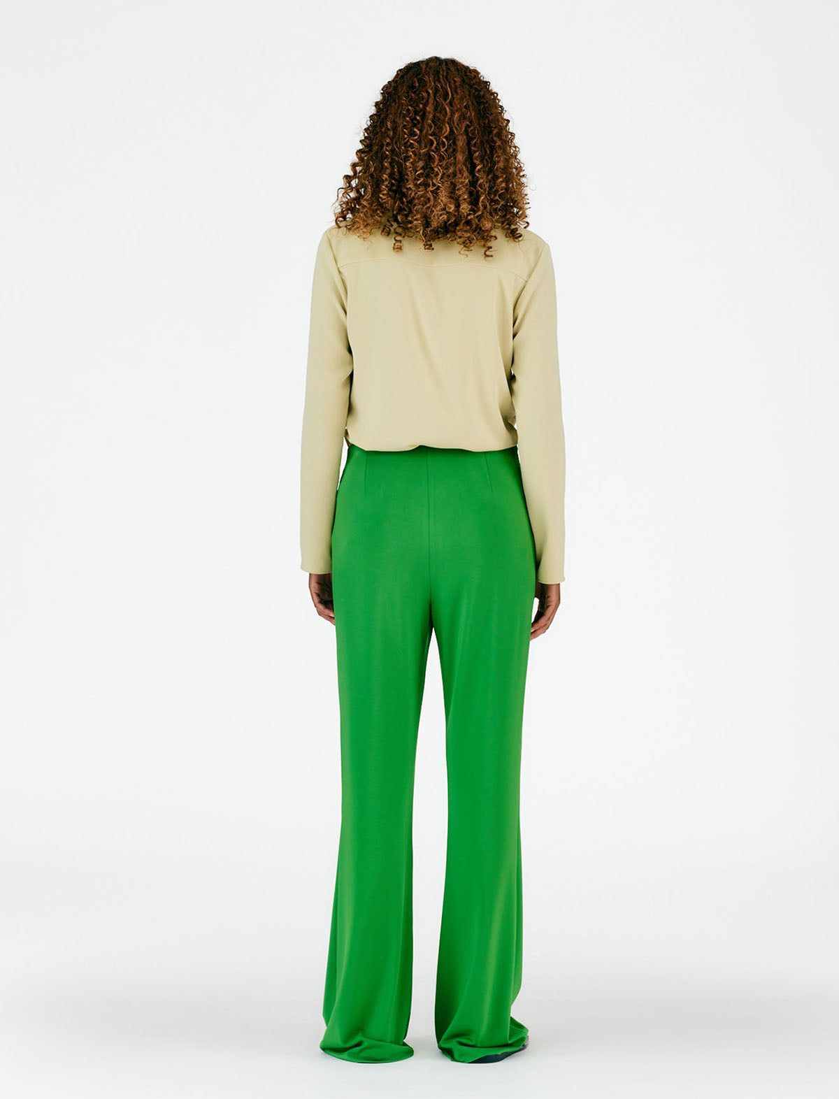 TIBI Serpentine Jersey Ali Fluid Pants in Leaf Green