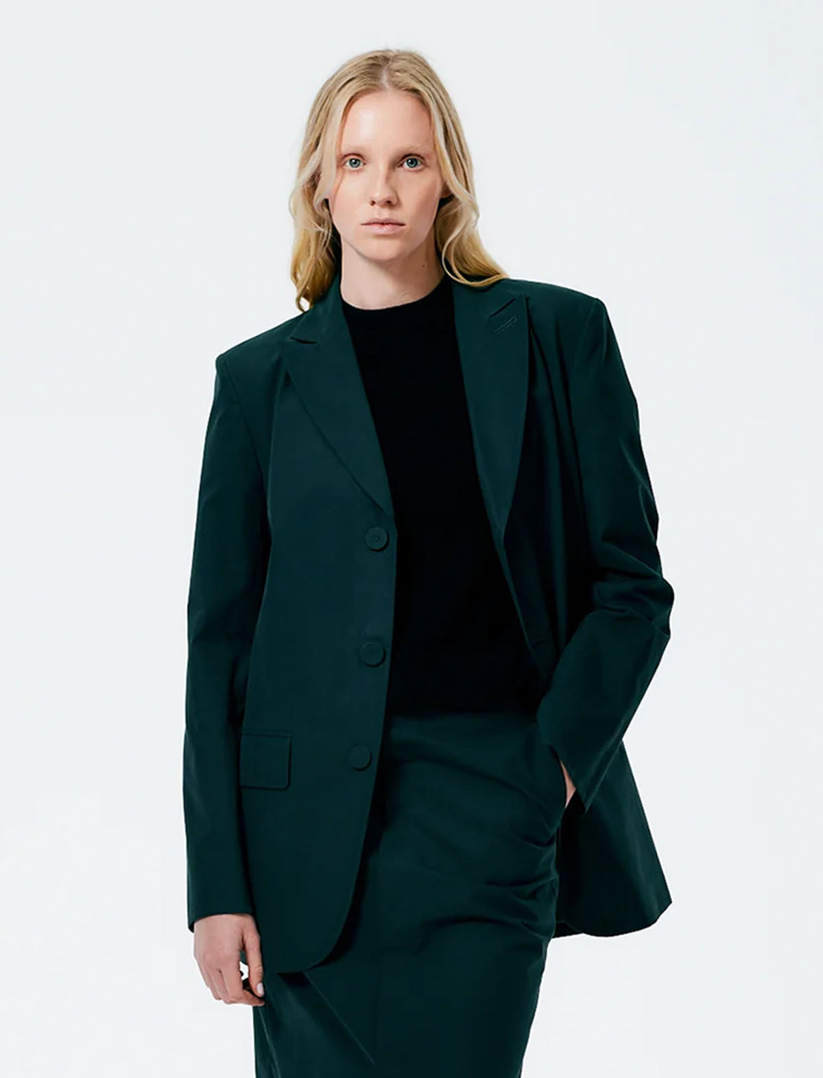 TIBI Arun Suiting Spring Blazer Jacket in Hazel Green | CLOSET Singapore TIBI Arun Suiting Spring Blazer Jacket in Hazel Green | CLOSET Singapore