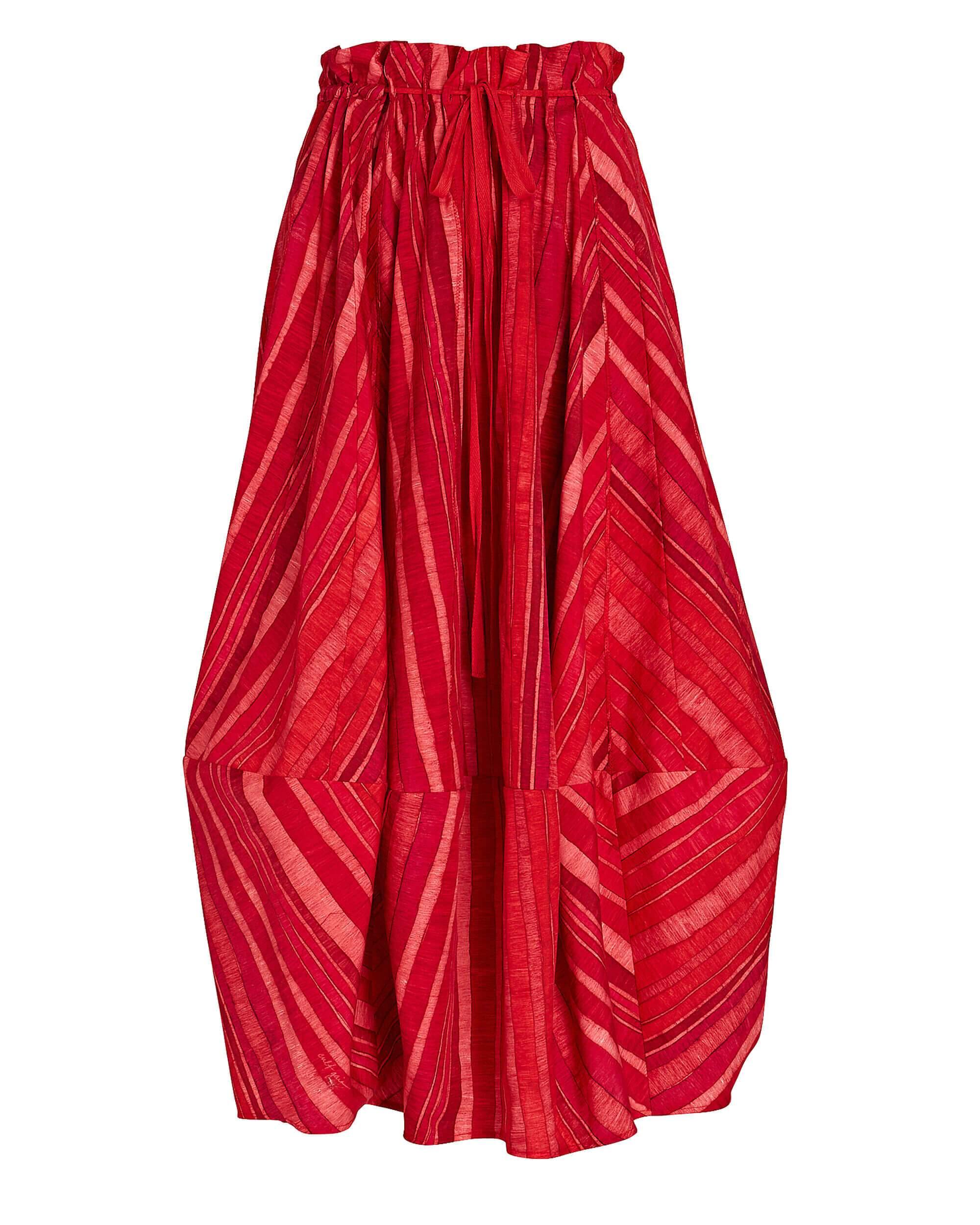 CULT GAIA Oshun Cotton-Silk Skirt in Red Clay Multi | CLOSET Singapore