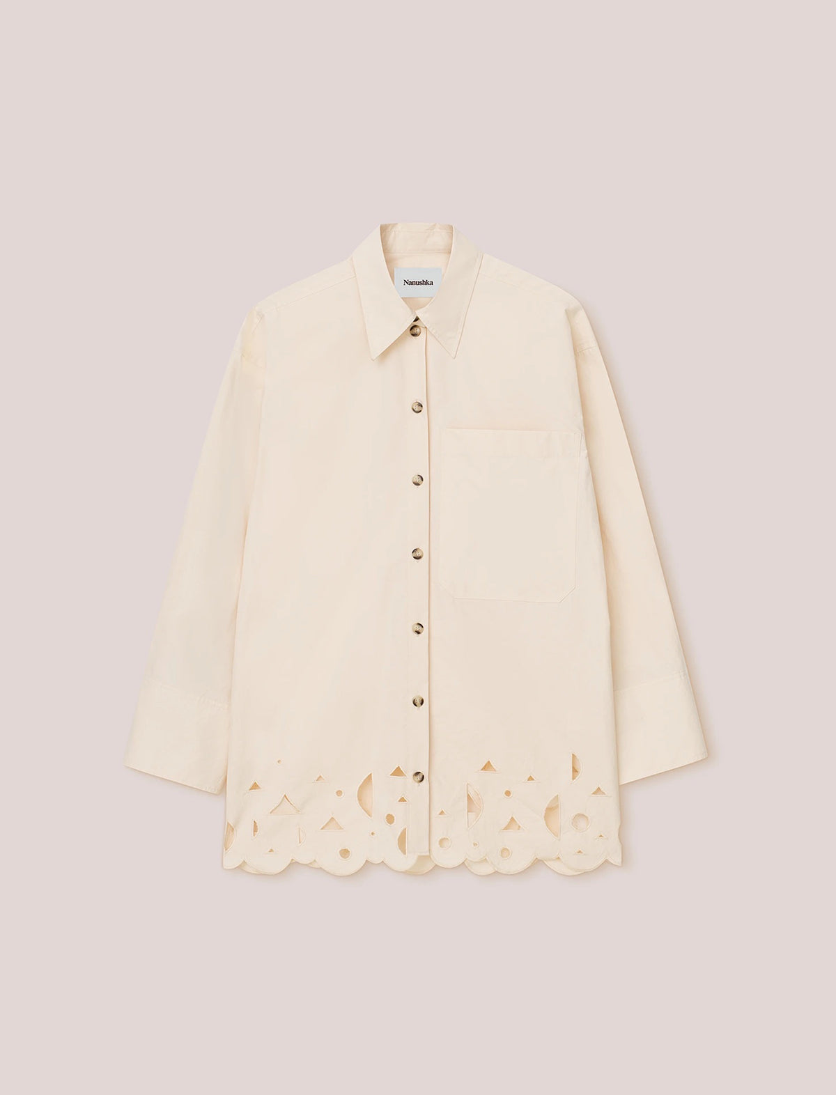 NANUSHKA Sabia Shirt in Crème