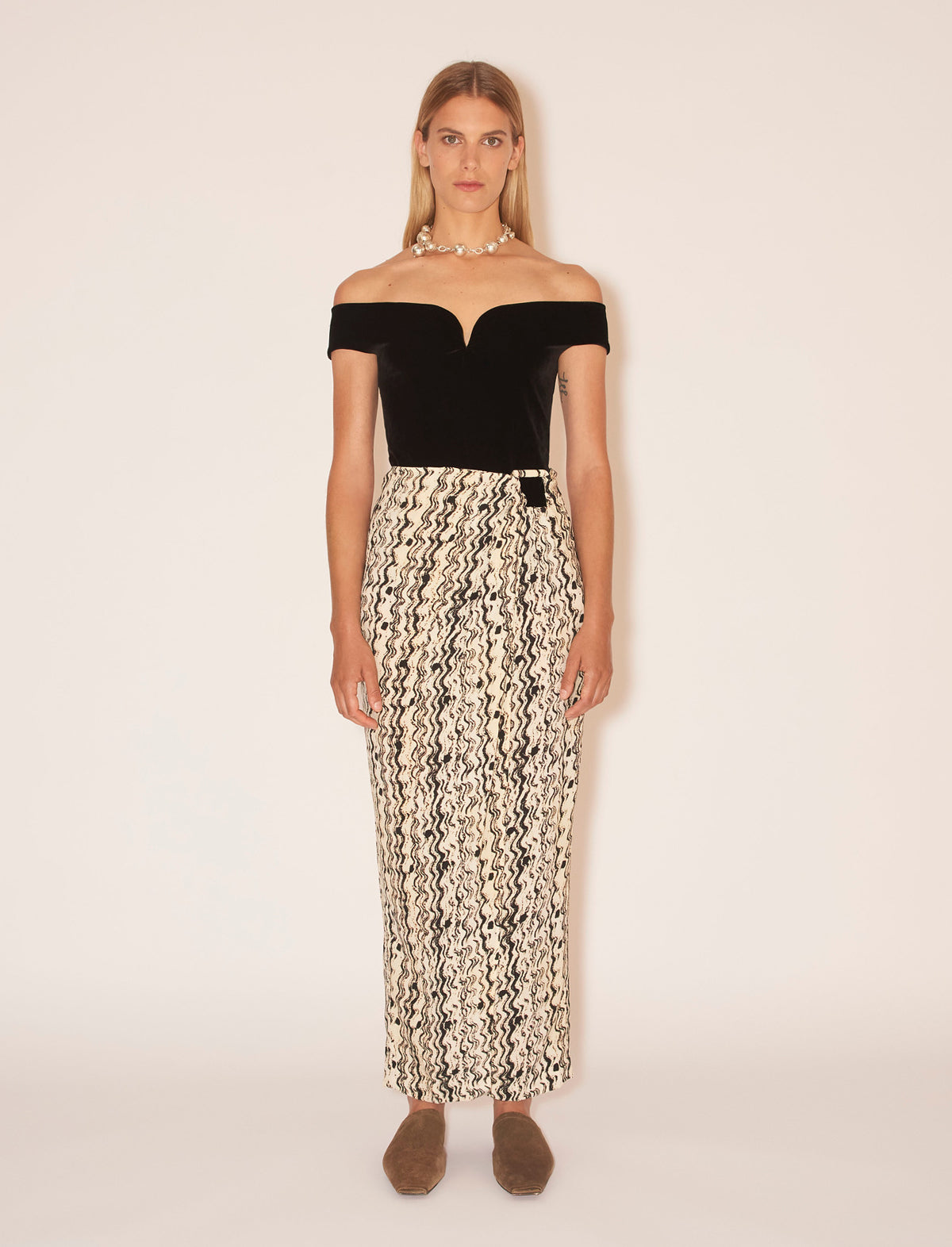 NANUSHKA Solice Skirt in Black Print