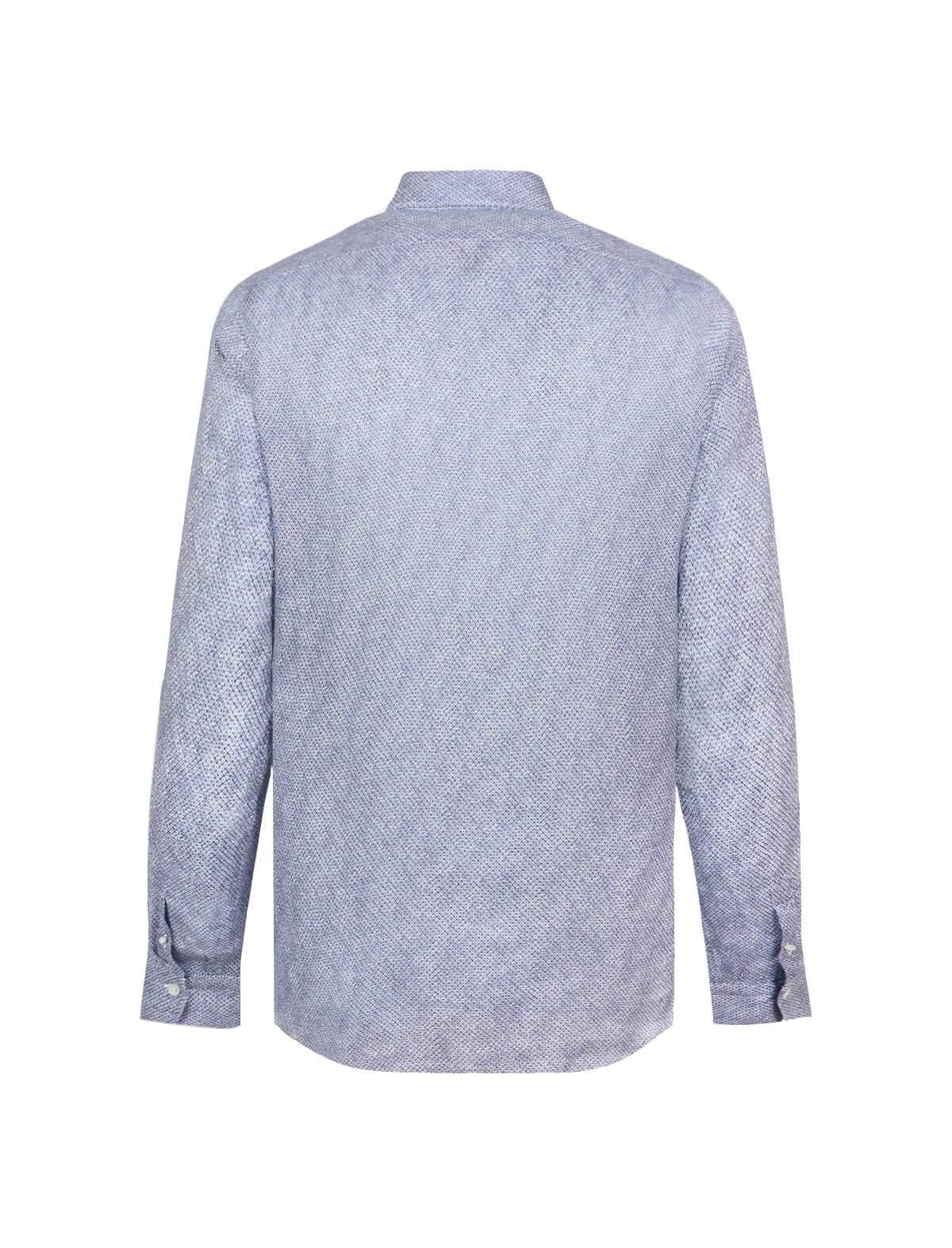 FINAMORE 1925 Tokyo Slim Fit Printed Shirt in Blue | CLOSET Singapore