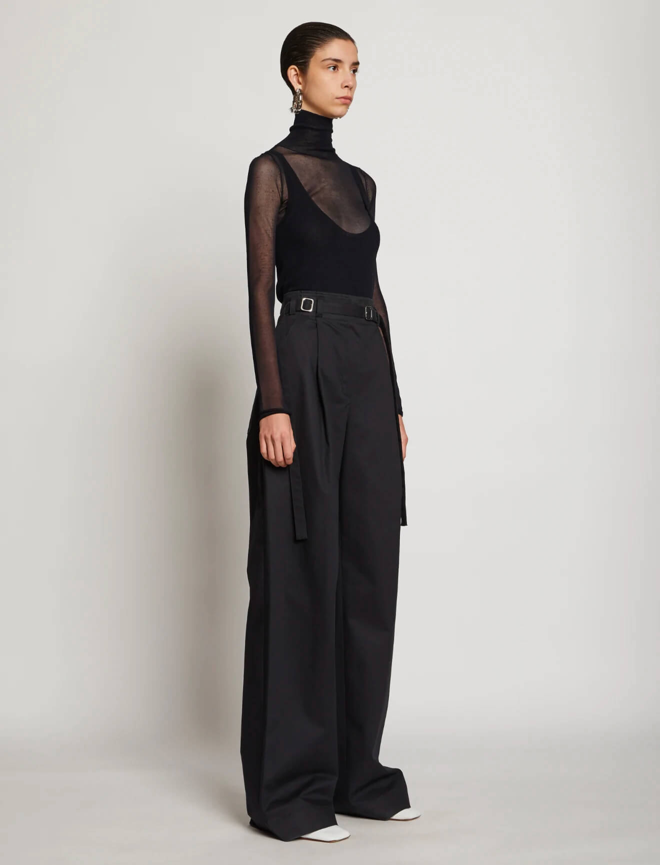 PROENZA SCHOULER WHITE LABEL T-Neck Layered Knit Top