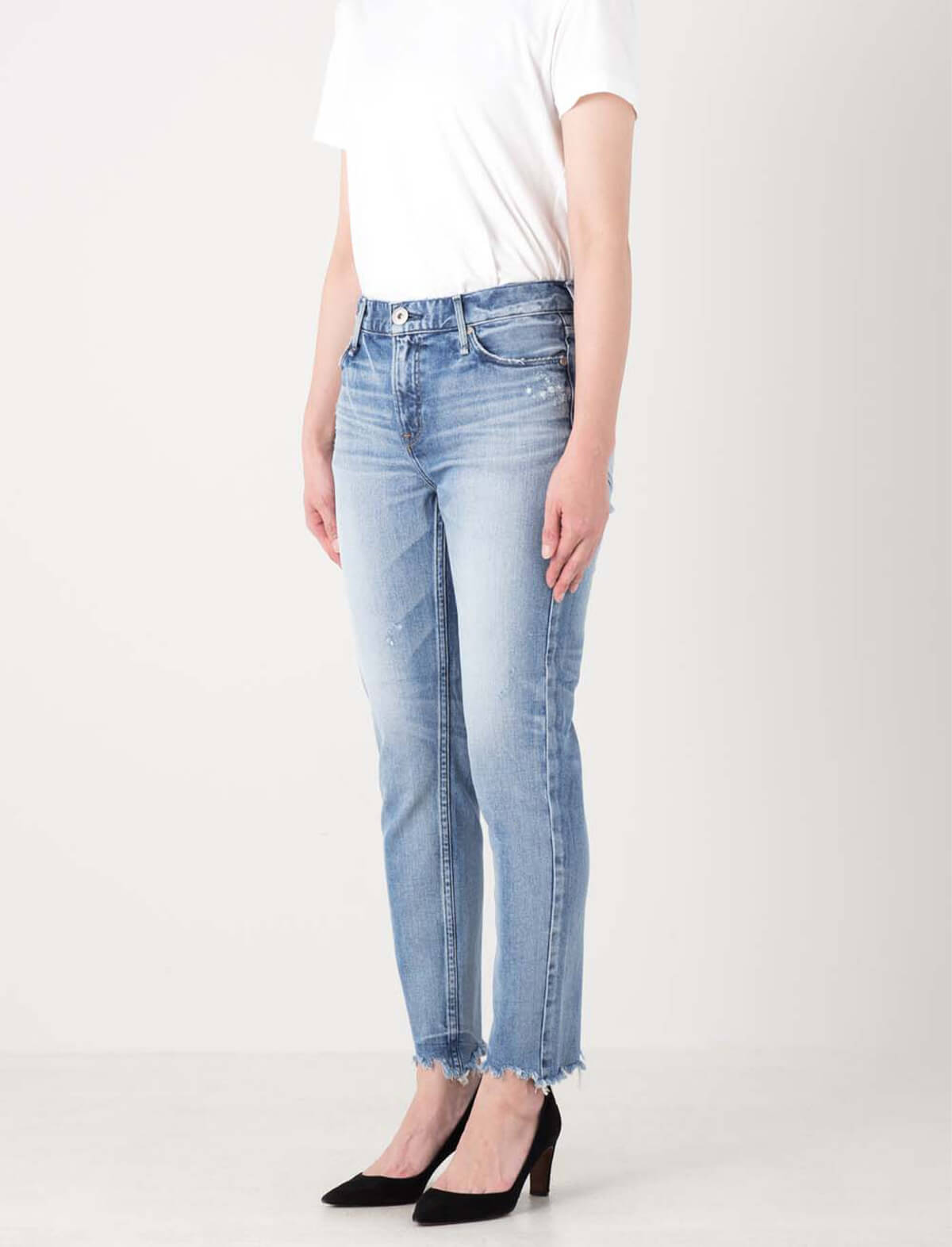 UPPER HIGHTS The Stella Midrise Boyfriend Skinny Jeans in Sun Destroyer