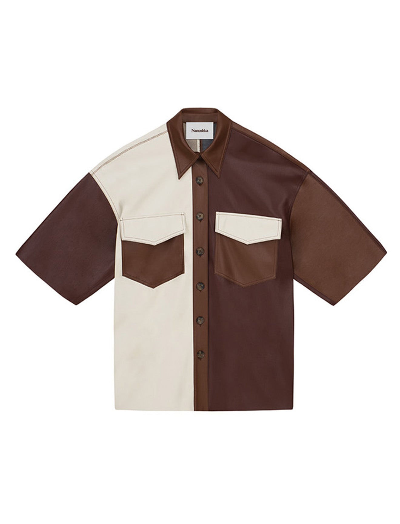 NANUSHKA Roque Shirt In Brown Patch
