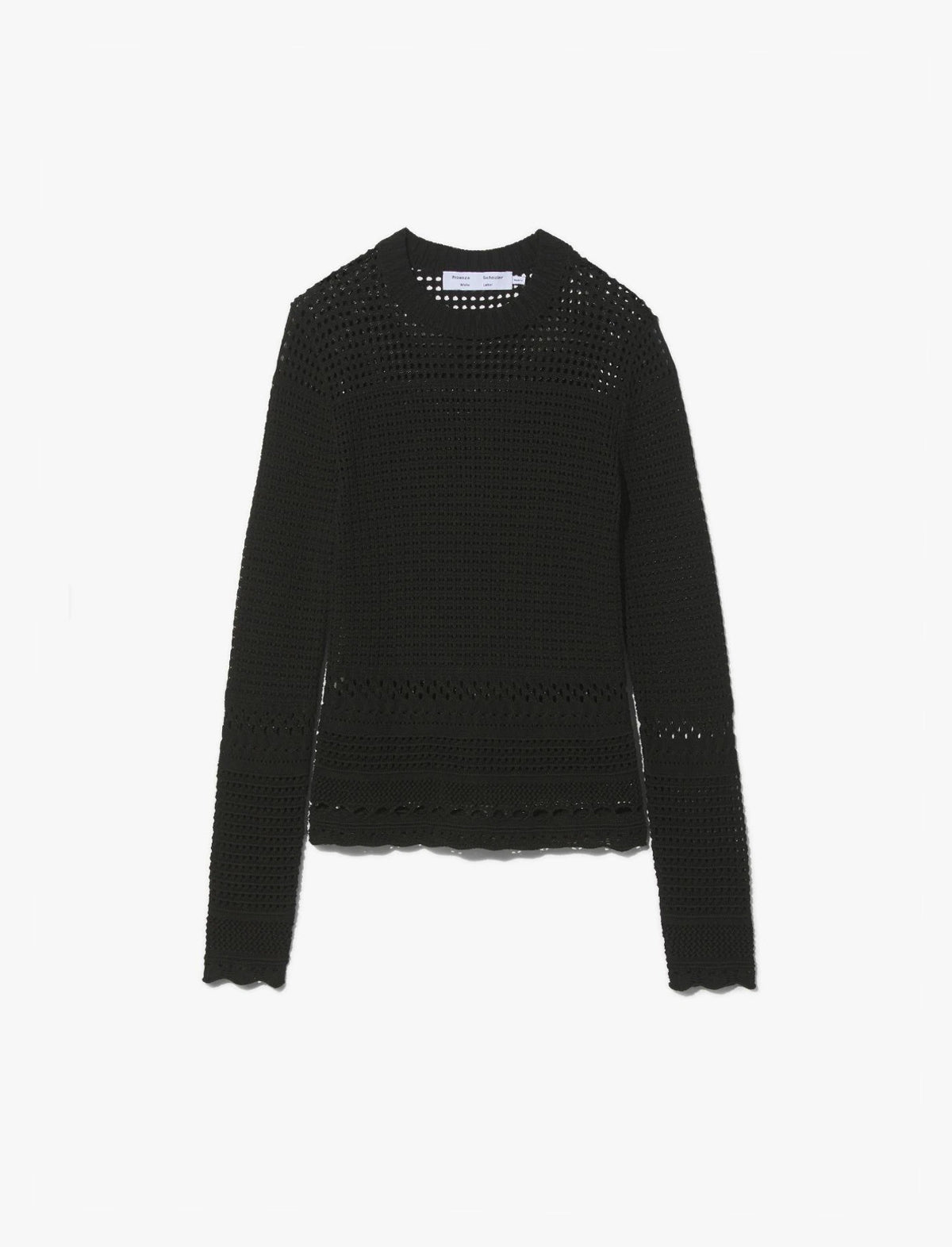 PROENZA SCHOULER WHITE LABEL Silk Cotton Pointelle Top in Black