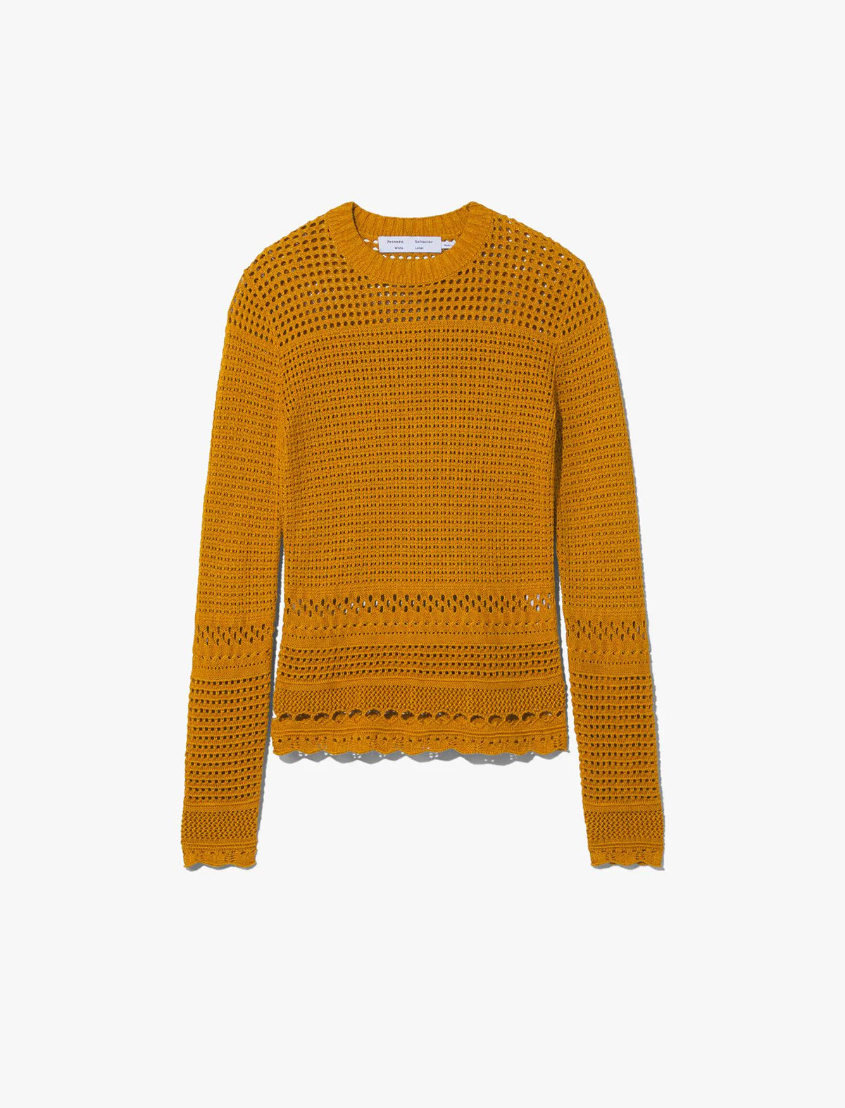 PROENZA SCHOULER WHITE LABEL Silk Cotton Pointelle Top in Goldenrod