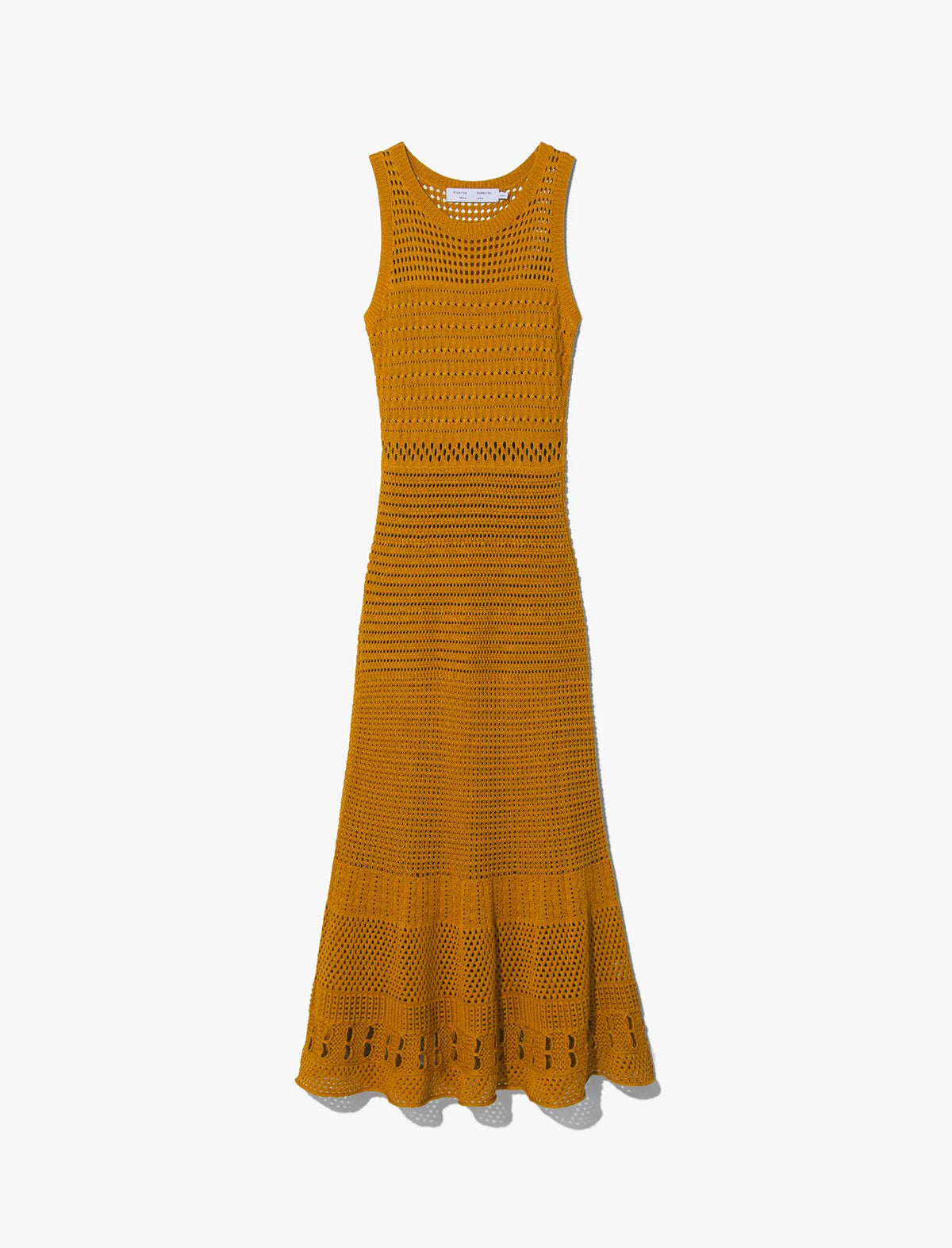 PROENZA SCHOULER WHITE LABEL Silk Cotton Pointelle Sleeveless Dress in Goldenrod