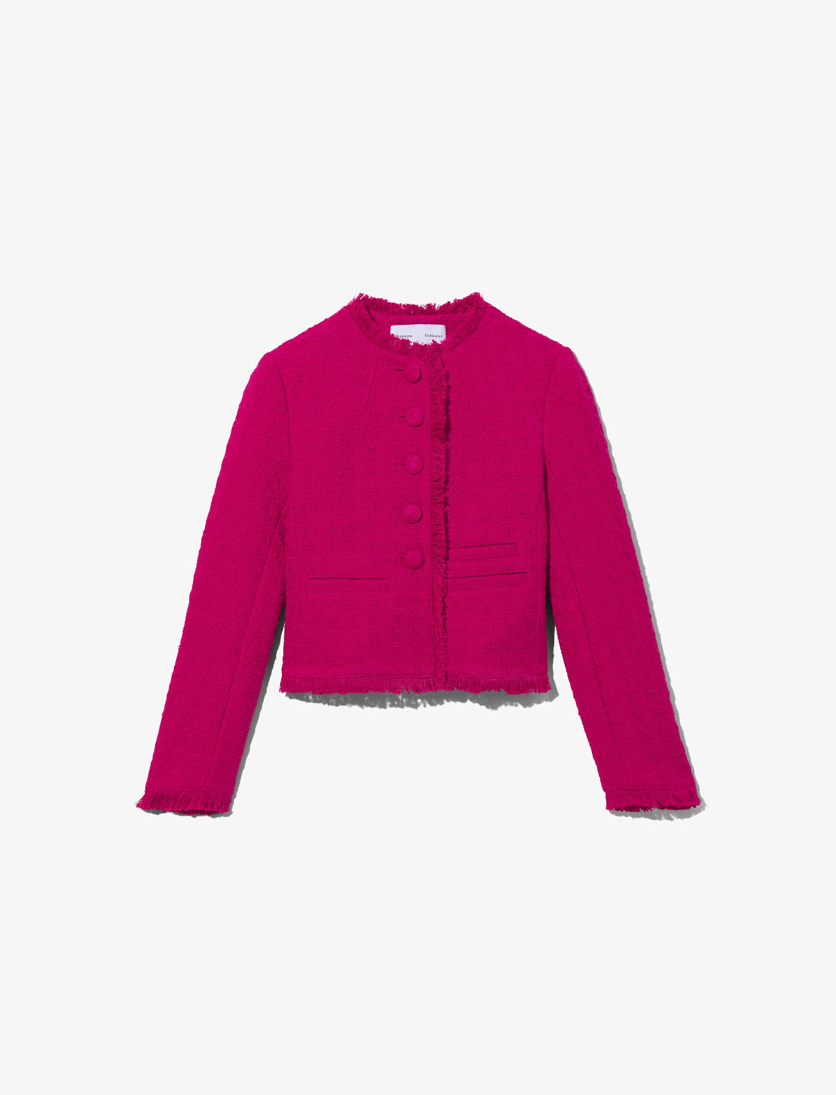 PROENZA SCHOULER WHITE LABEL Cropped Tweed Jacket in Pink