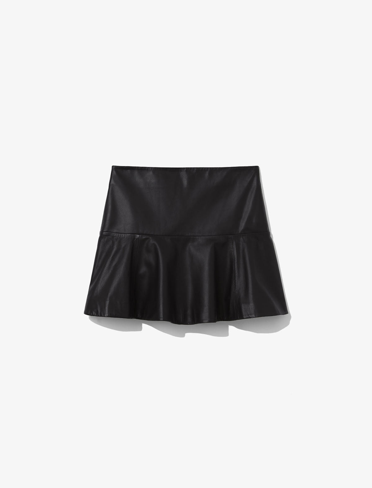 Proenza Schouler White Label Leather Ruffle Mini Skirt In Black