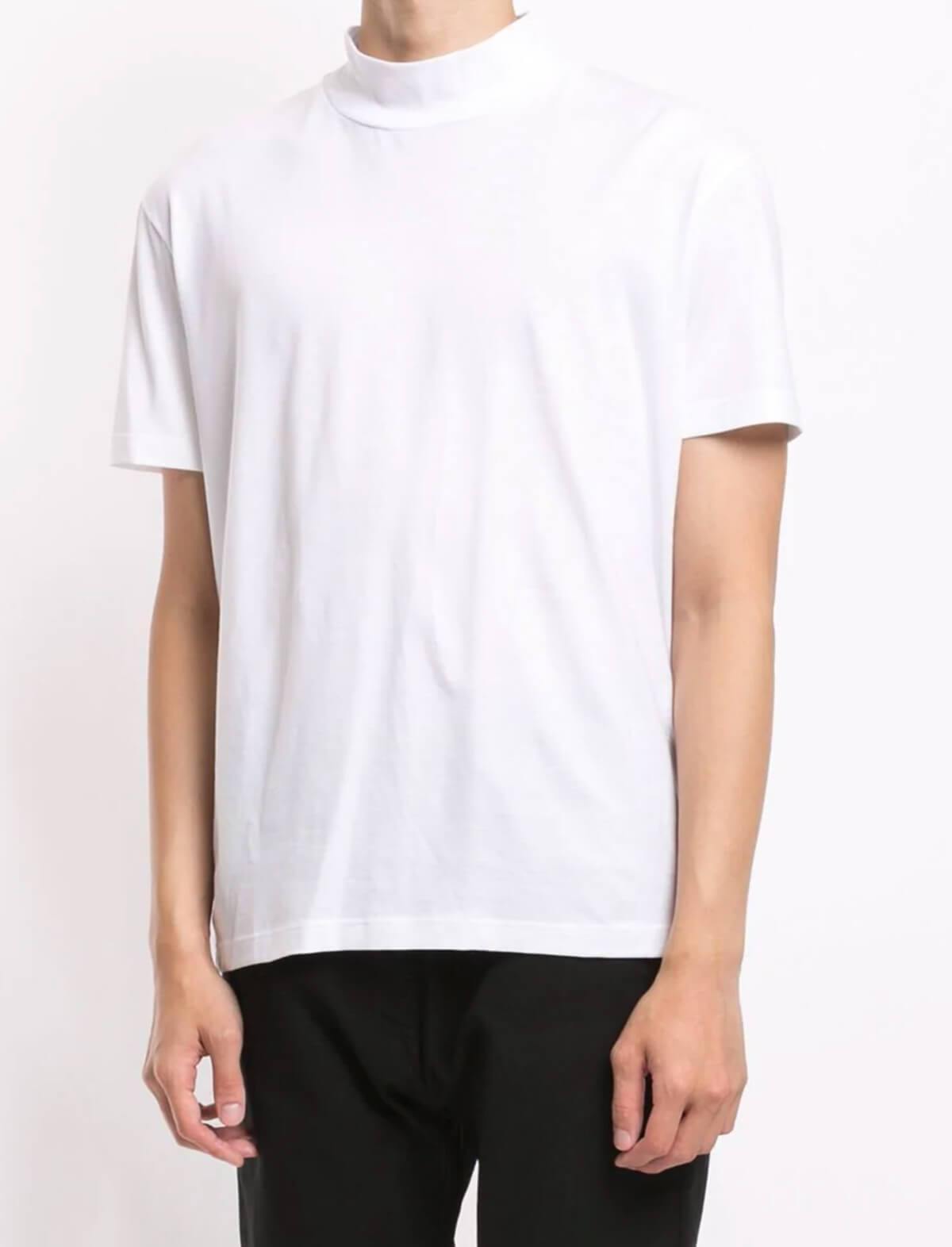Nº21 Mock Neck Cotton Jersey T-Shirt in White | CLOSET Singapore