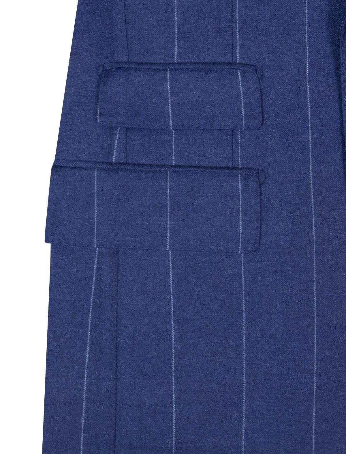 GABRIELE PASINI 2-Piece Lana Wool Suit in Blue Pinstripes | CLOSET Singapore