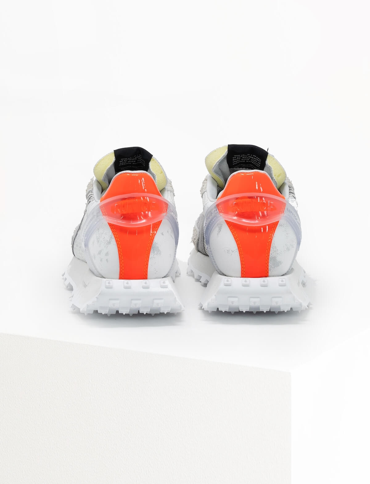 RUN OF Smoothie Sneakers in Grey and Orange Multi
