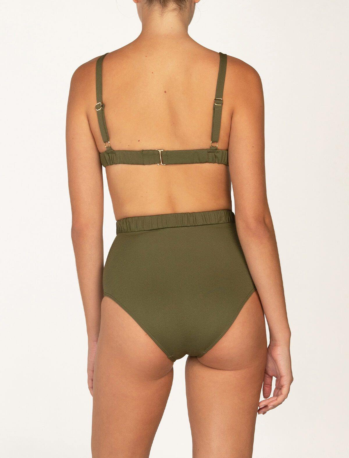 PEONY Ruched High Waisted Swim Brief in Pear | CLOSET Singapore