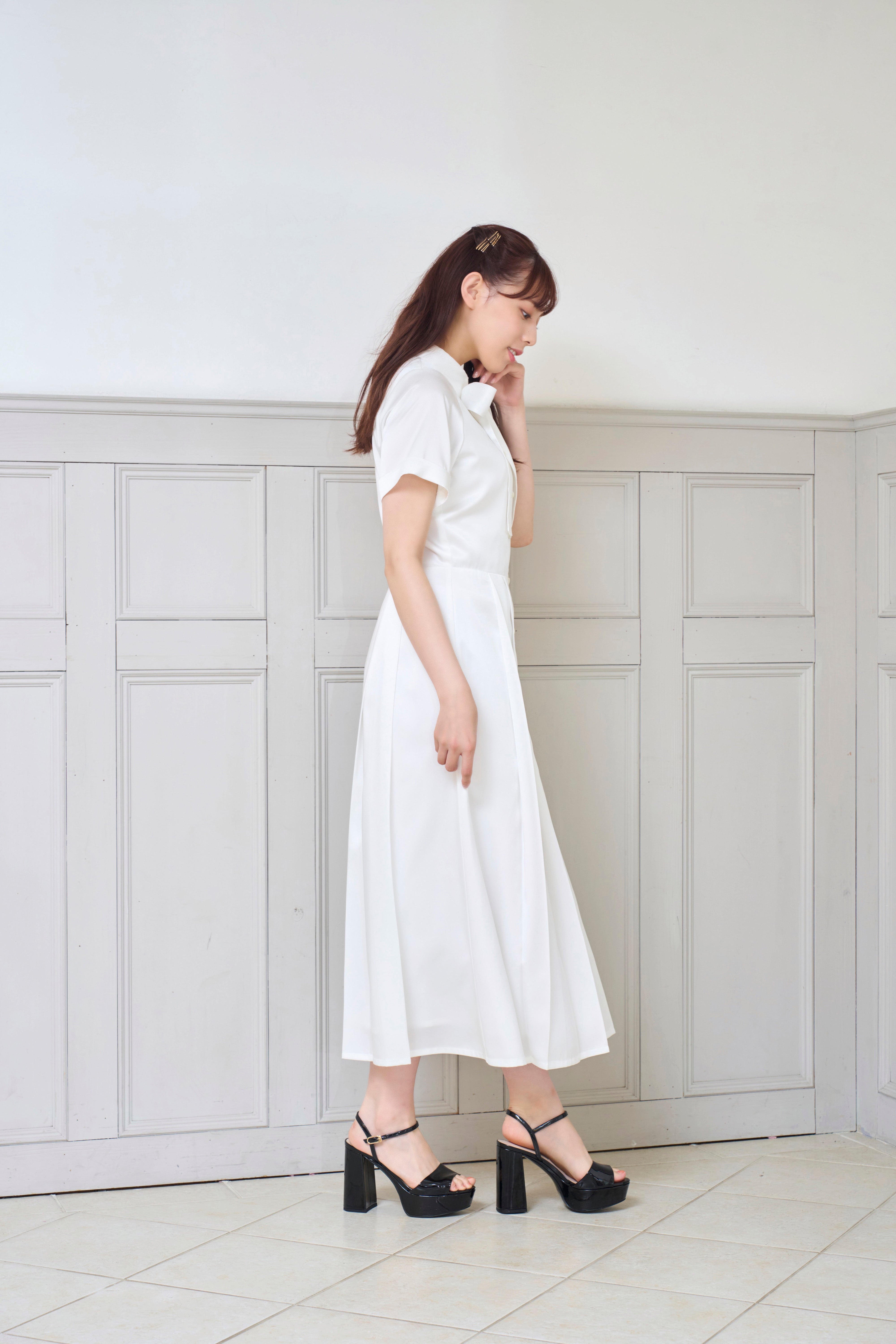 RICORD Shirt Dress In White