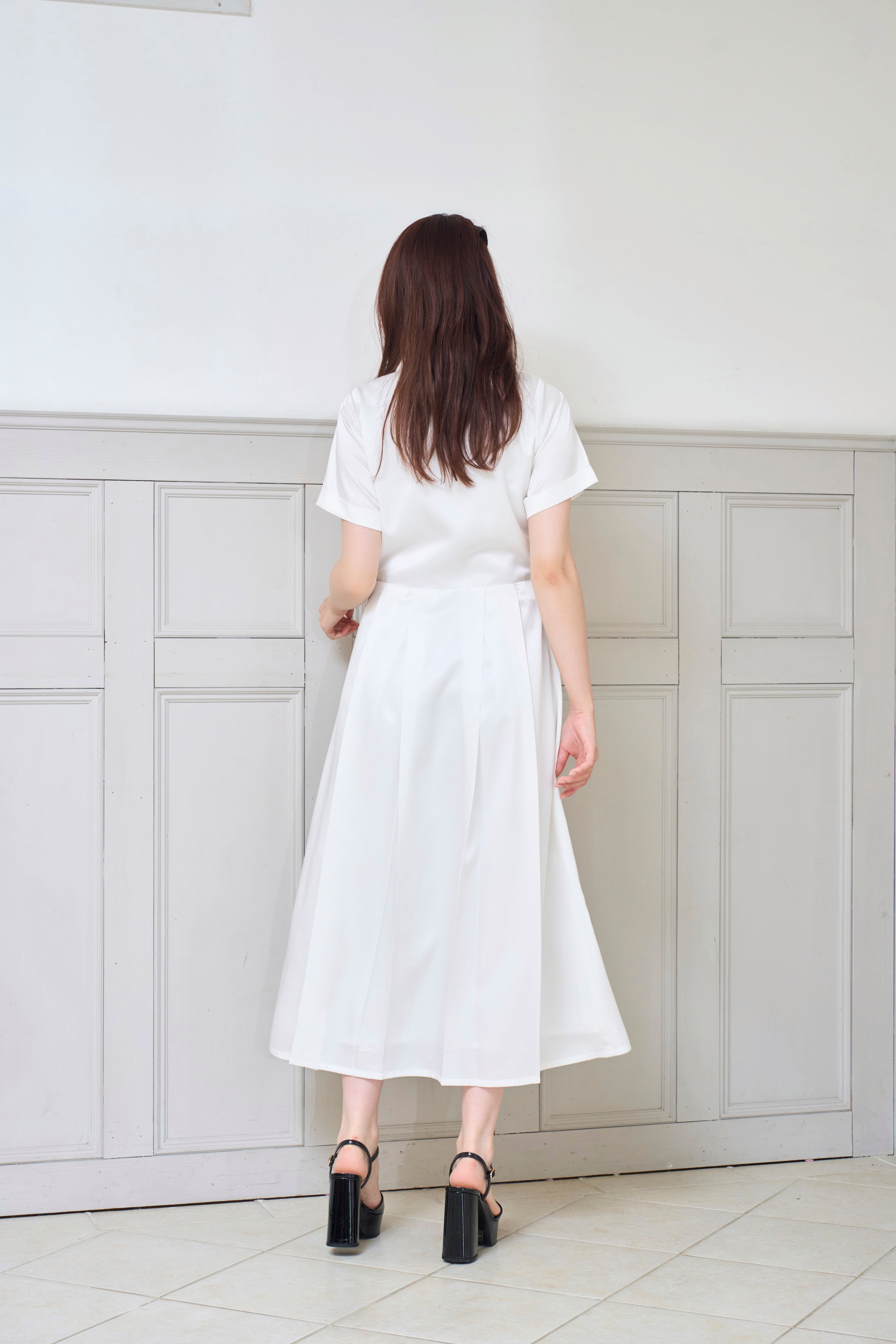 RICORD Shirt Dress In White